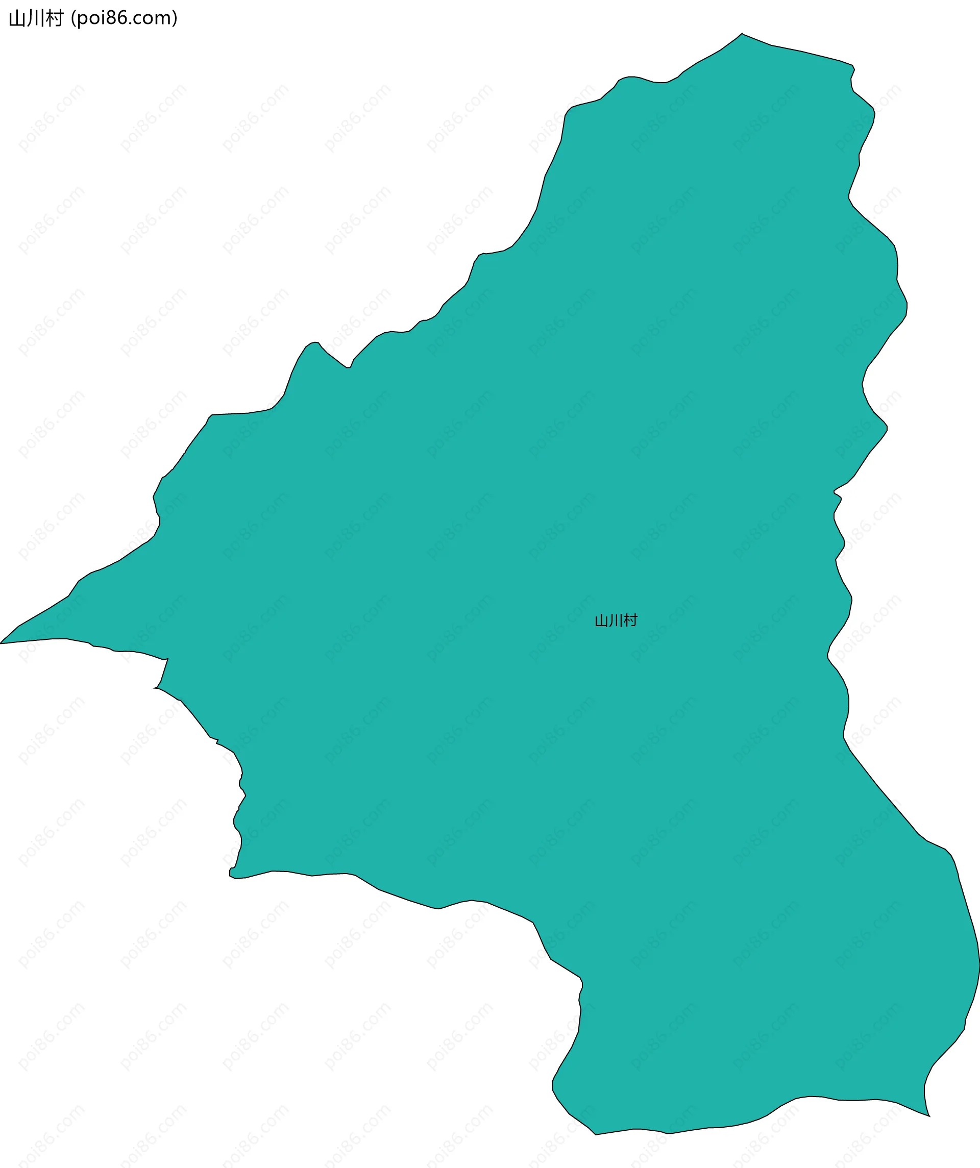 山川村边界地图