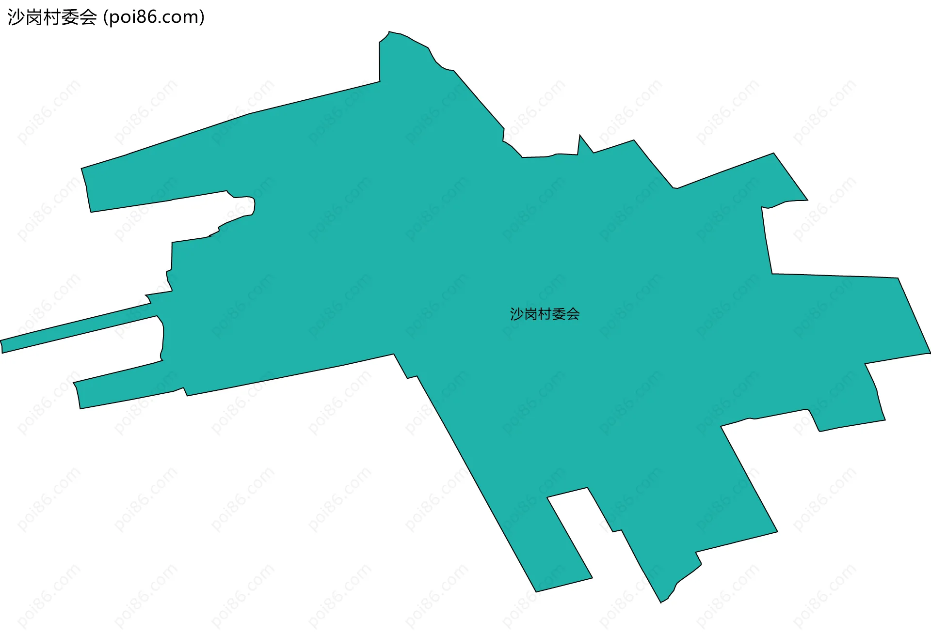 沙岗村委会边界地图