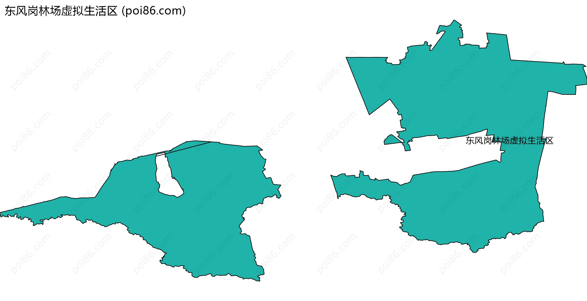 东风岗林场虚拟生活区边界地图