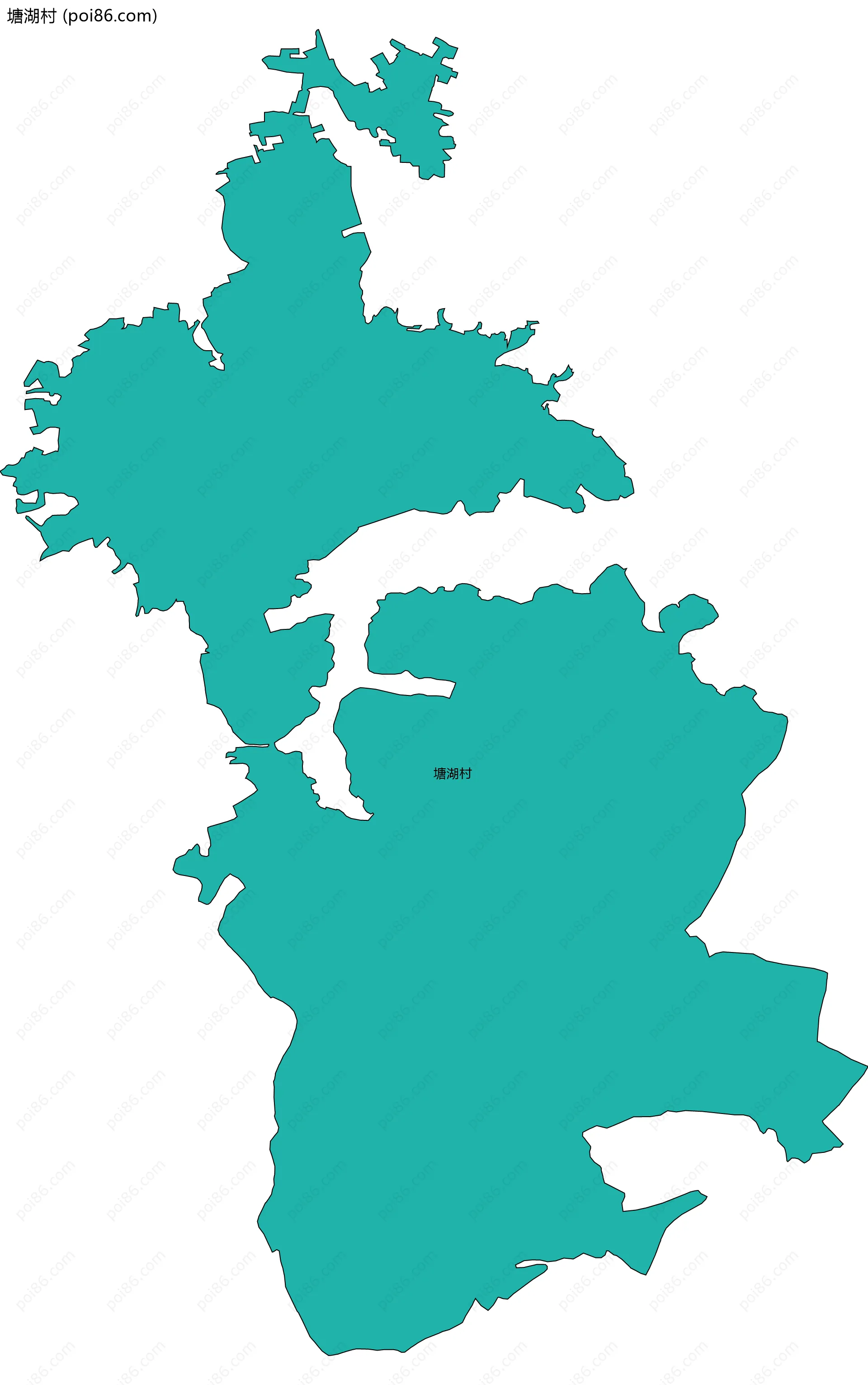 塘湖村边界地图
