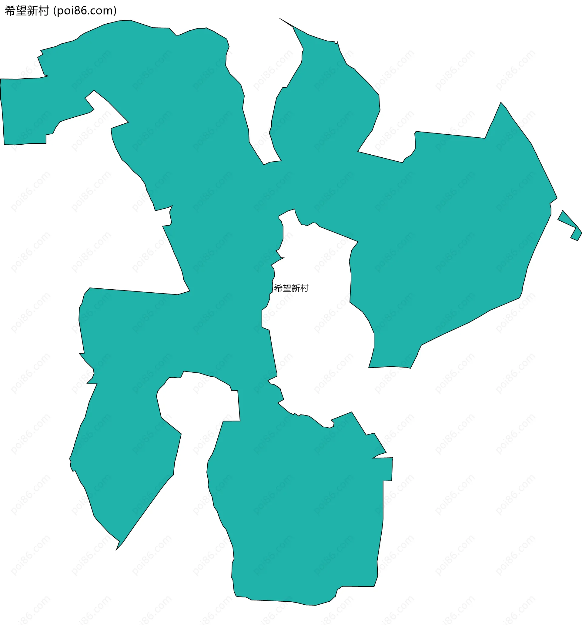 希望新村边界地图