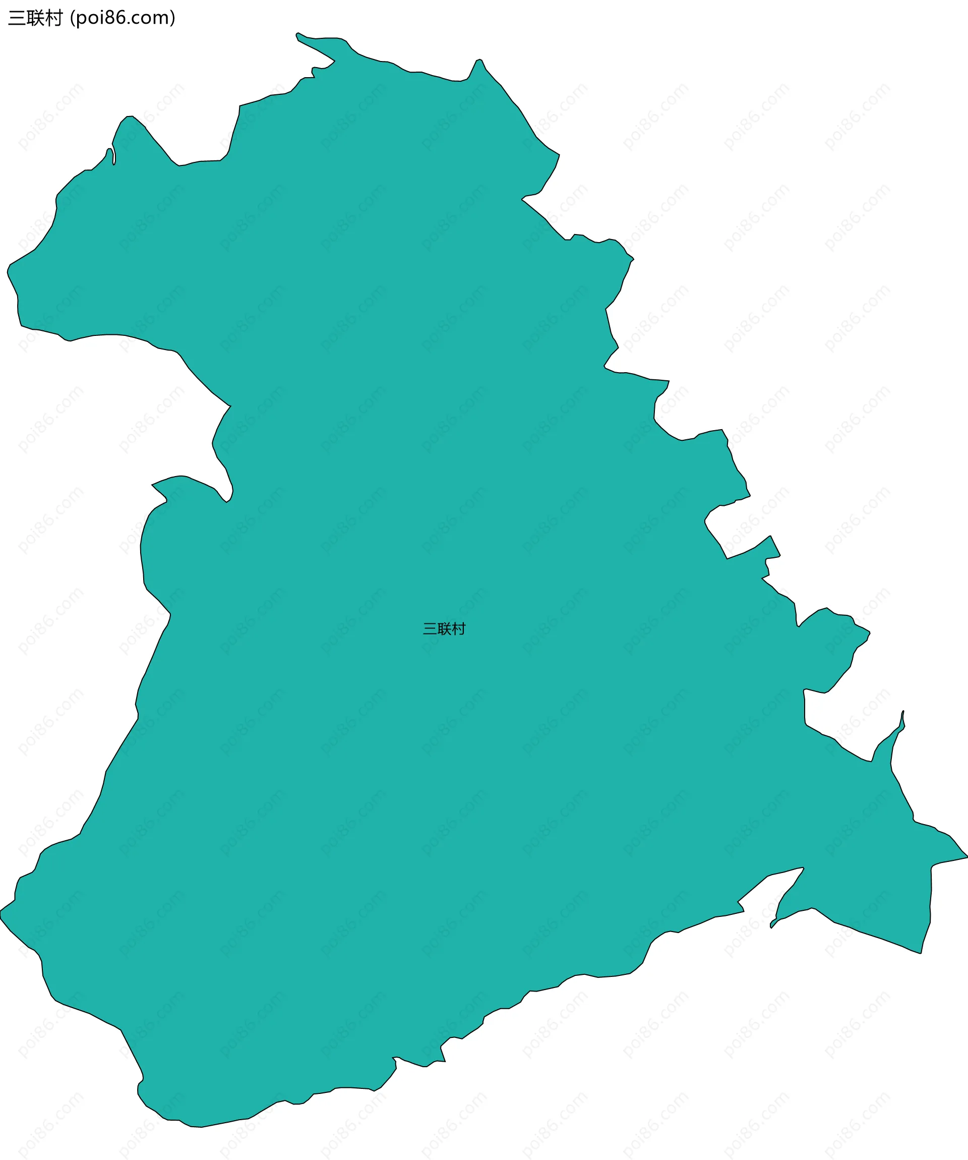 三联村边界地图
