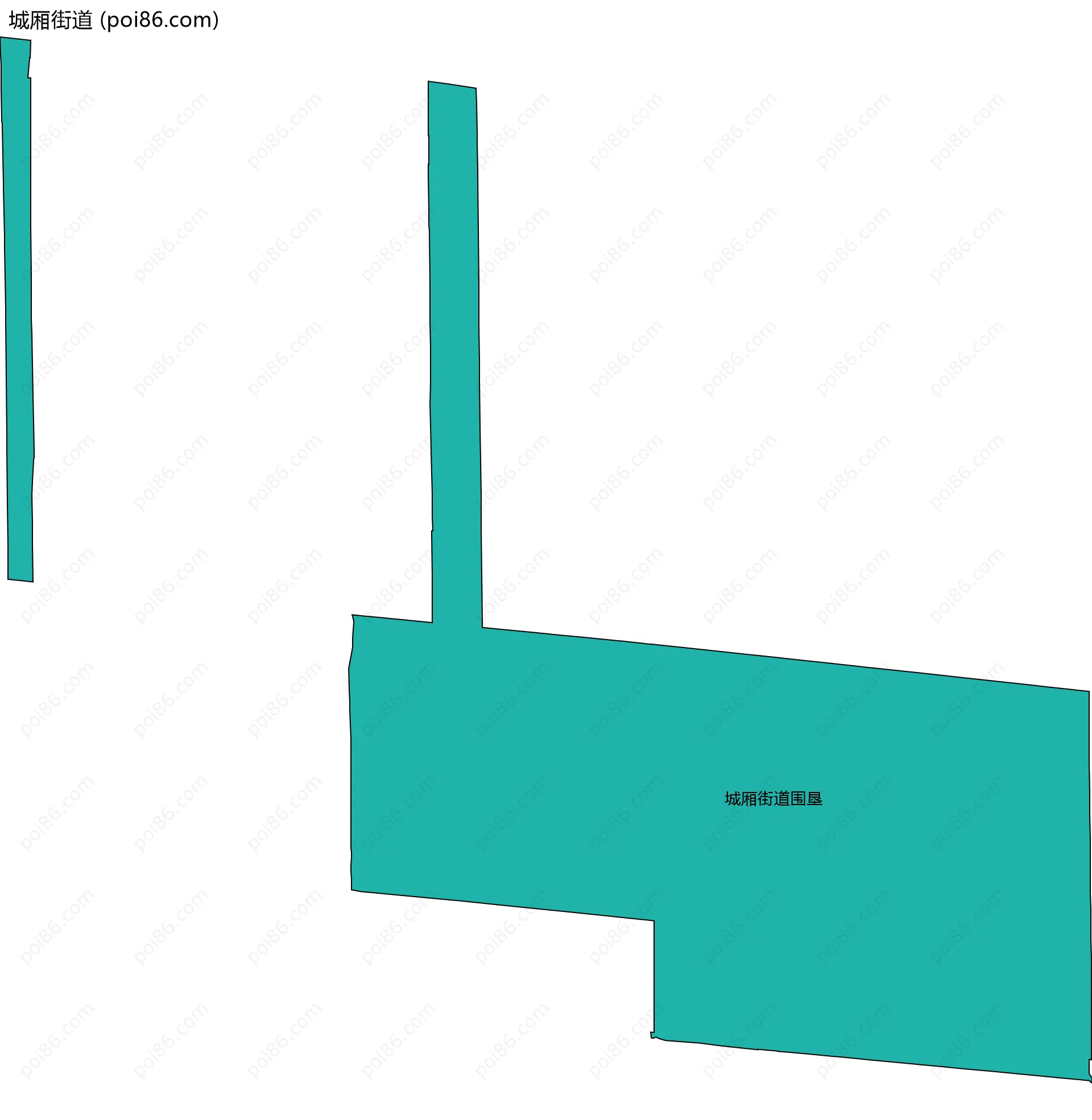 城厢街道边界地图(五级行政区划)