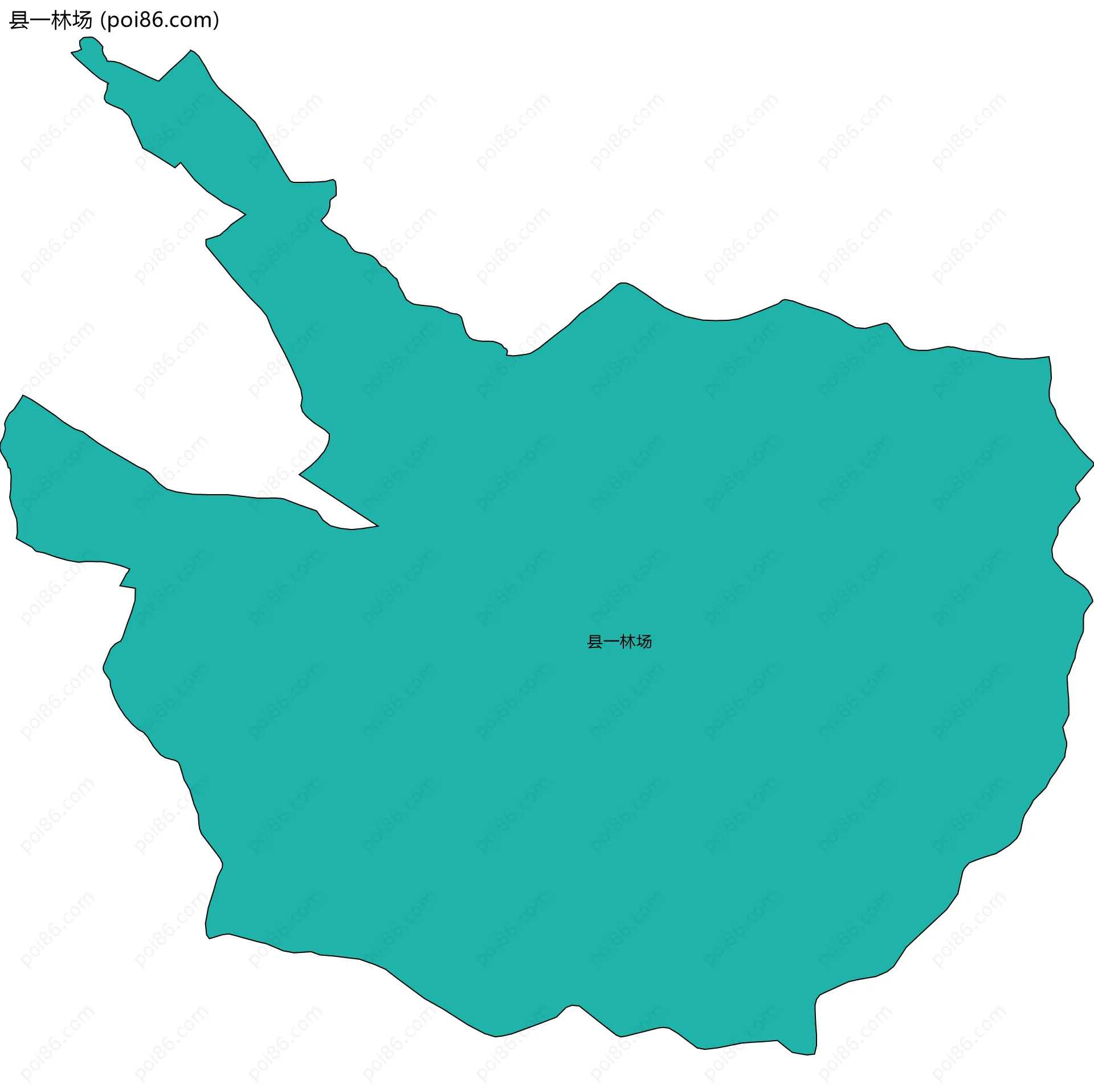 县一林场边界地图(五级行政区划)