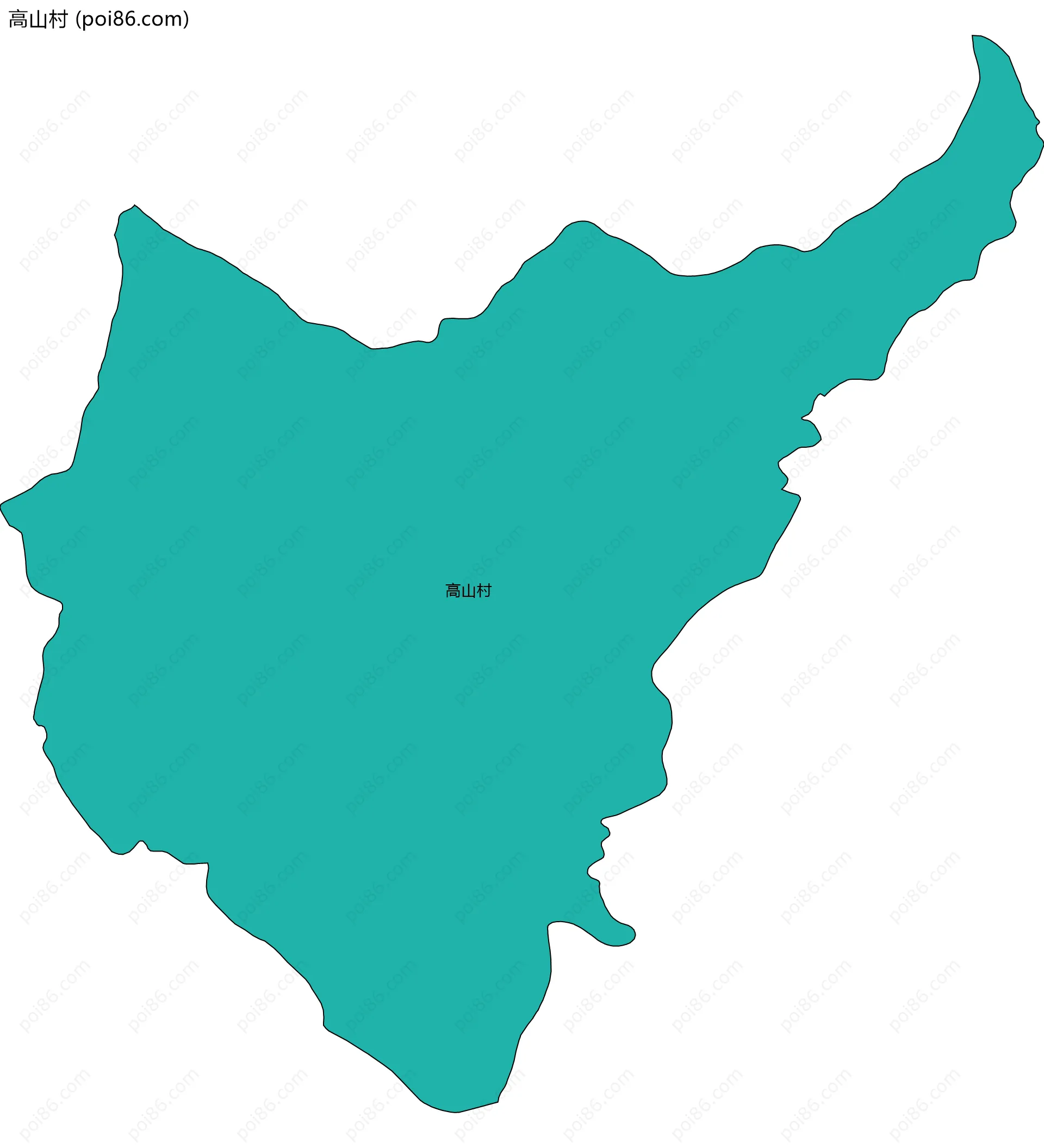 高山村边界地图