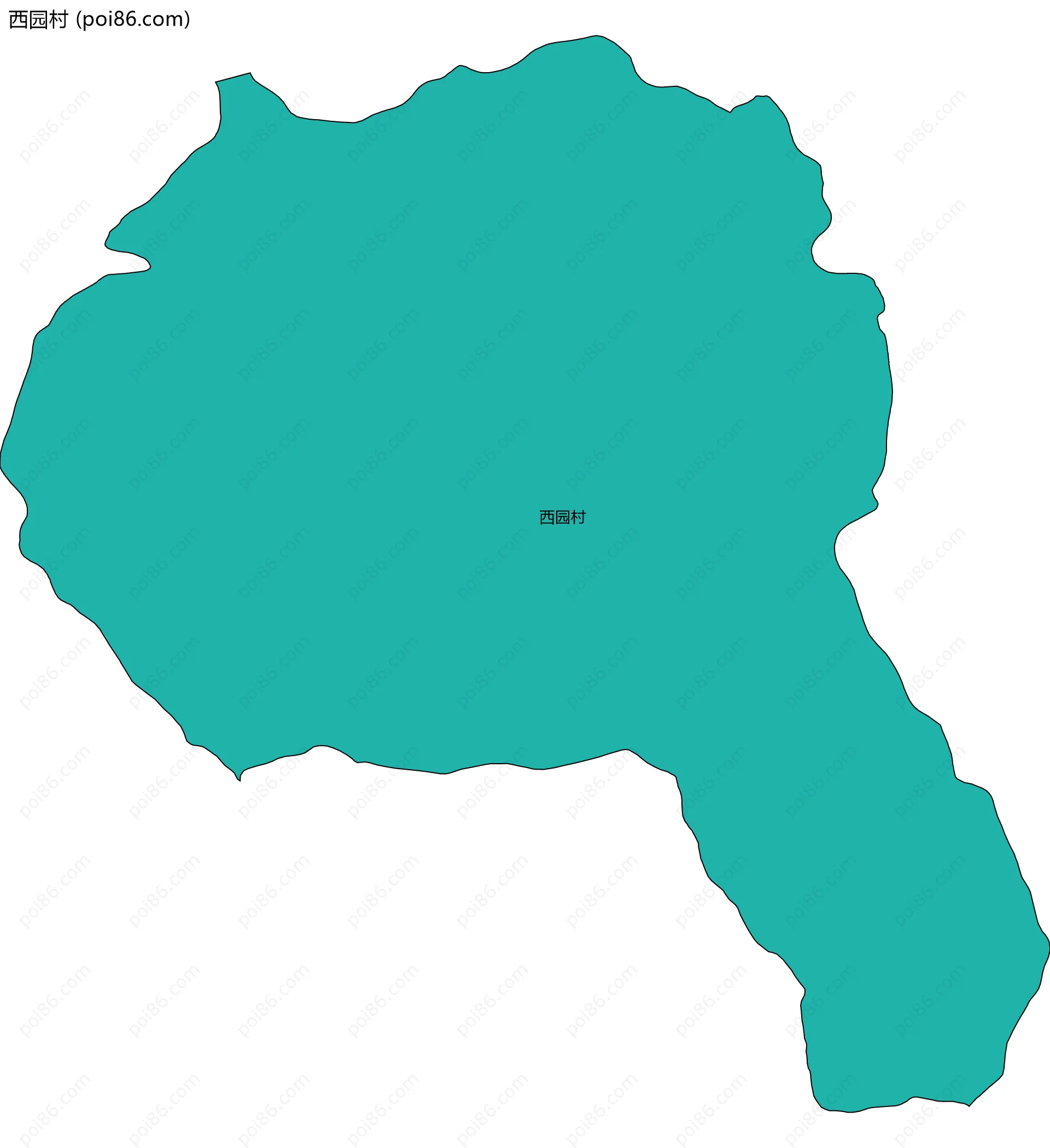 西园村边界地图