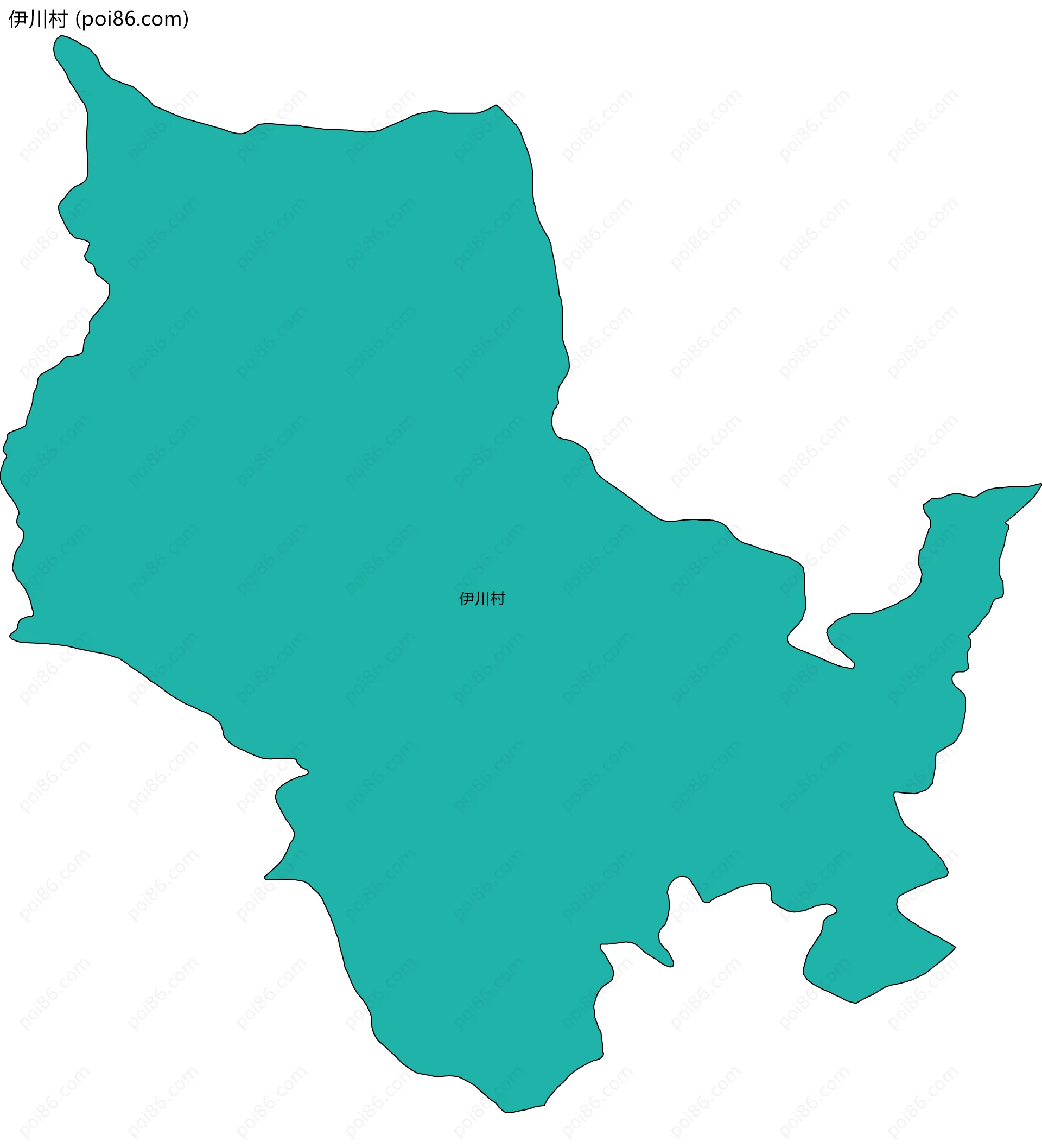 伊川村边界地图