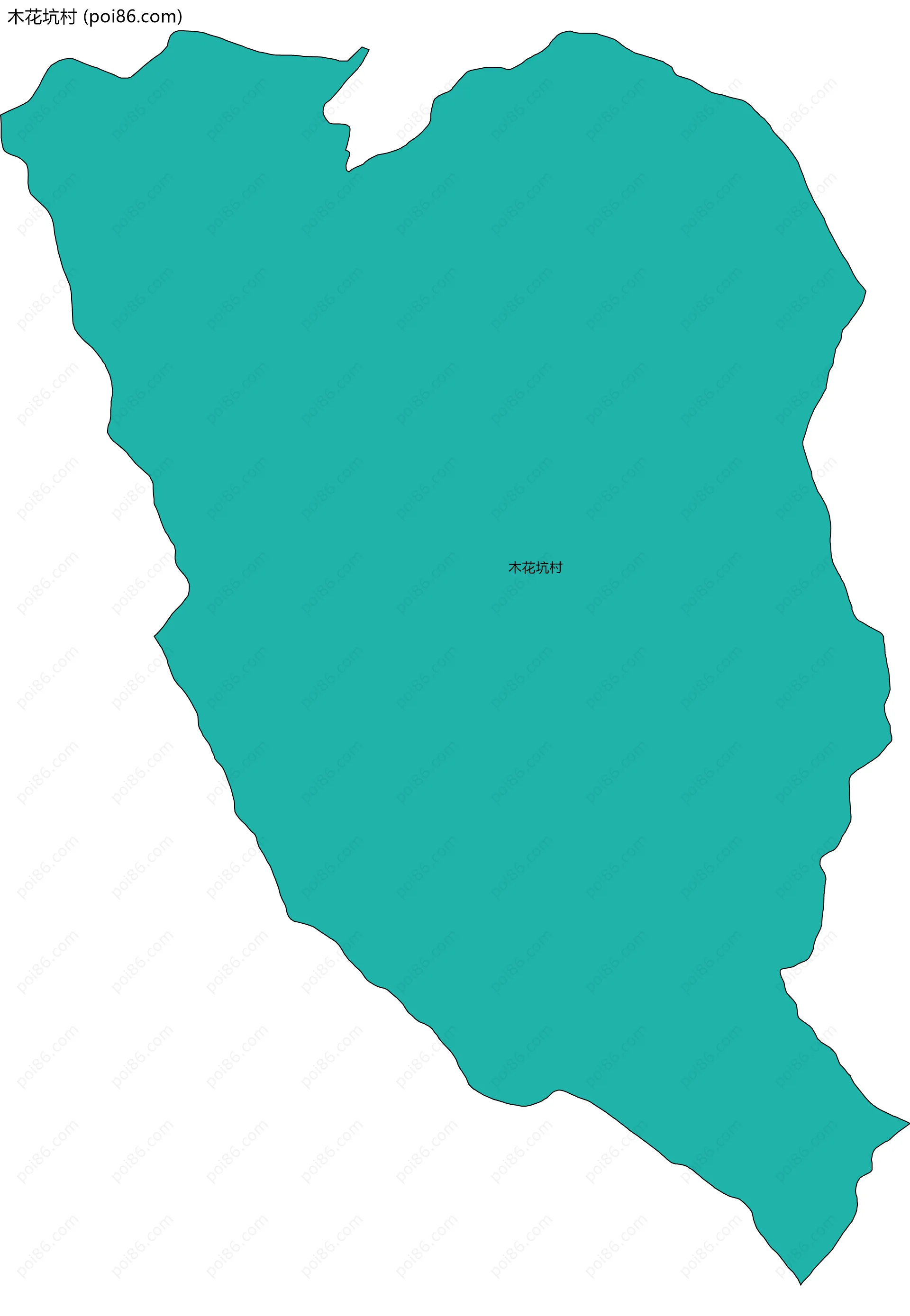 木花坑村边界地图