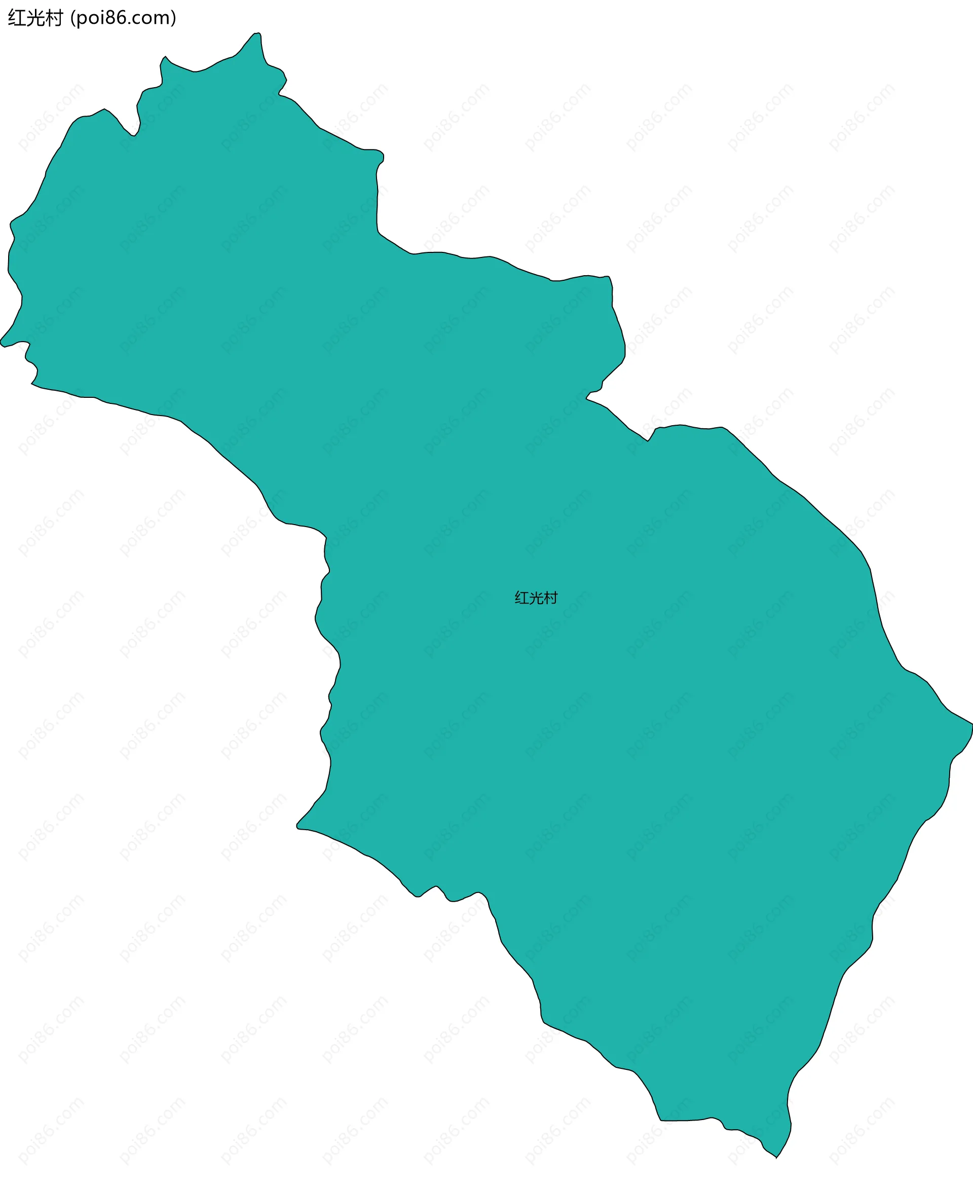 红光村边界地图