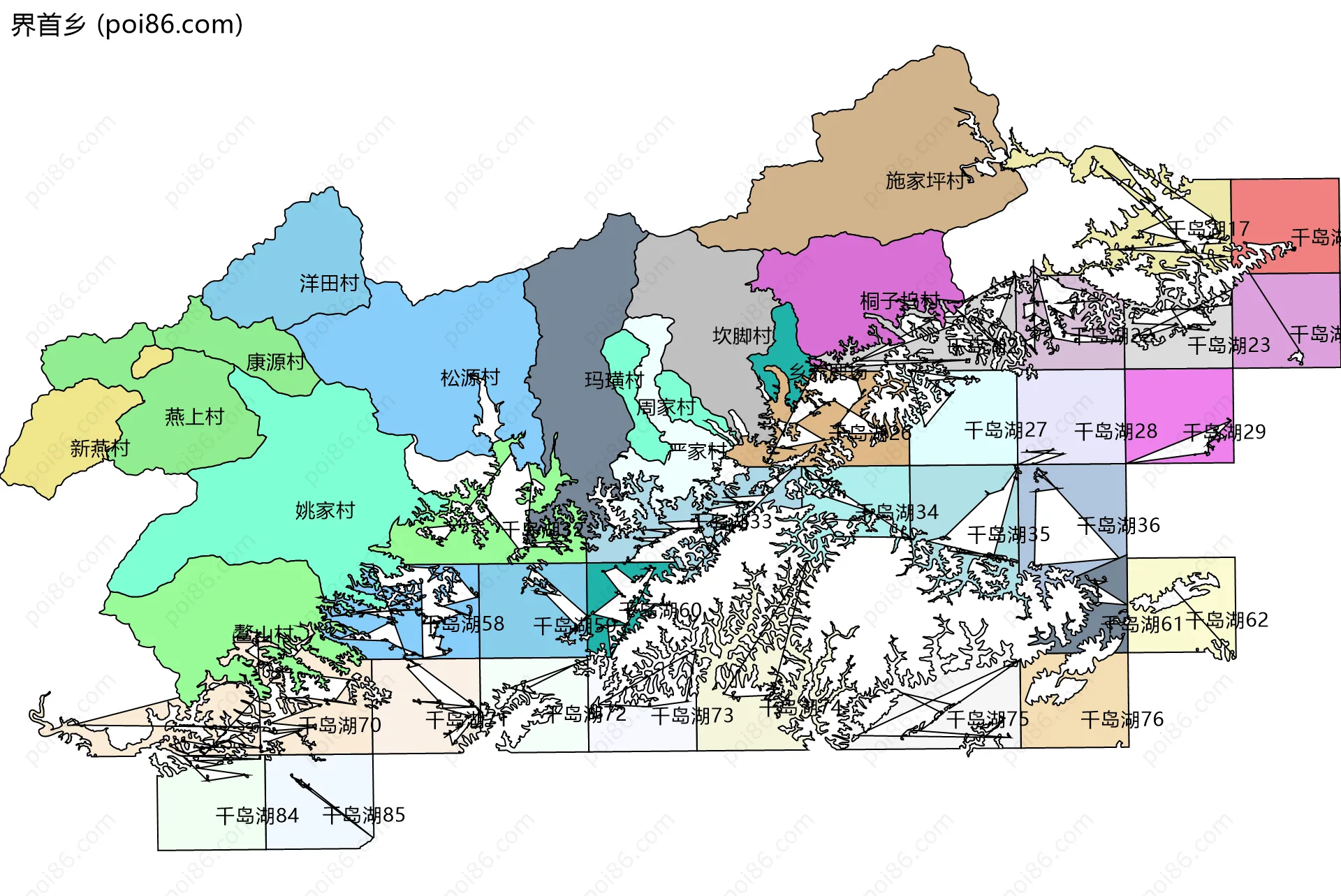 界首乡边界地图(五级行政区划)