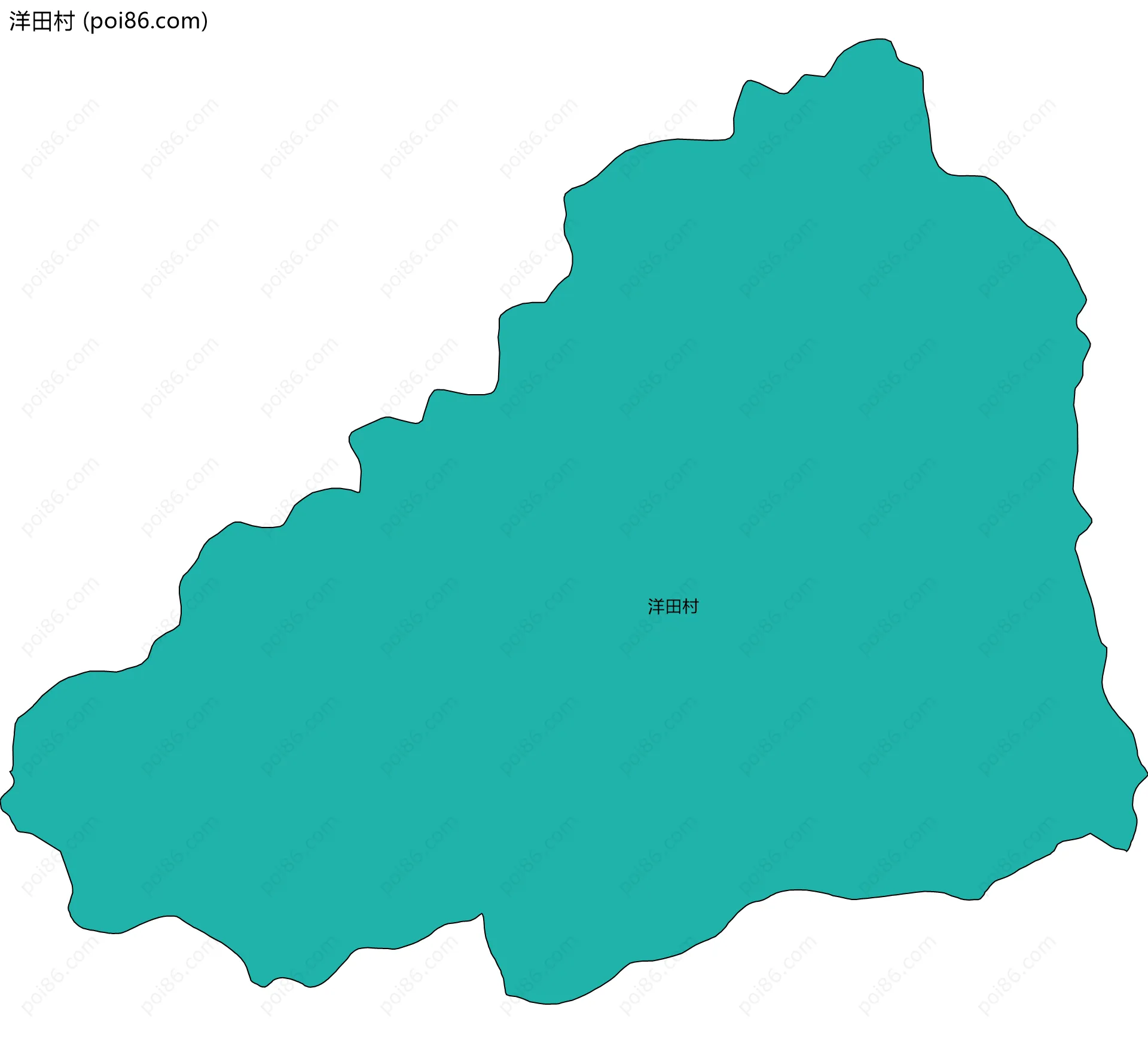 洋田村边界地图