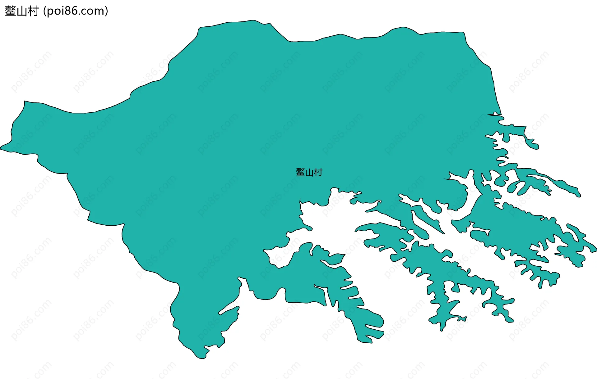 鳌山村边界地图