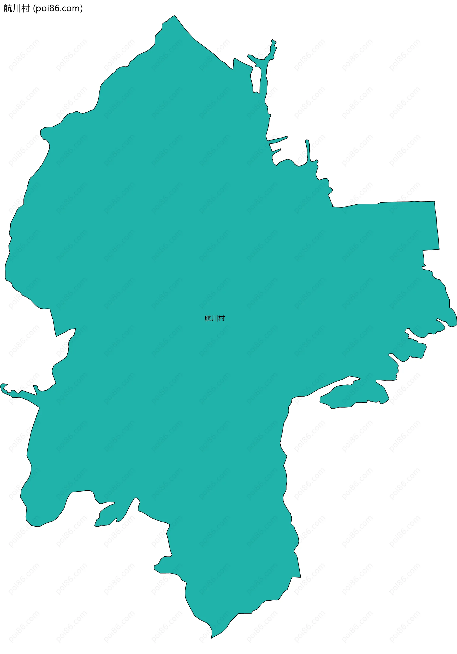 航川村边界地图