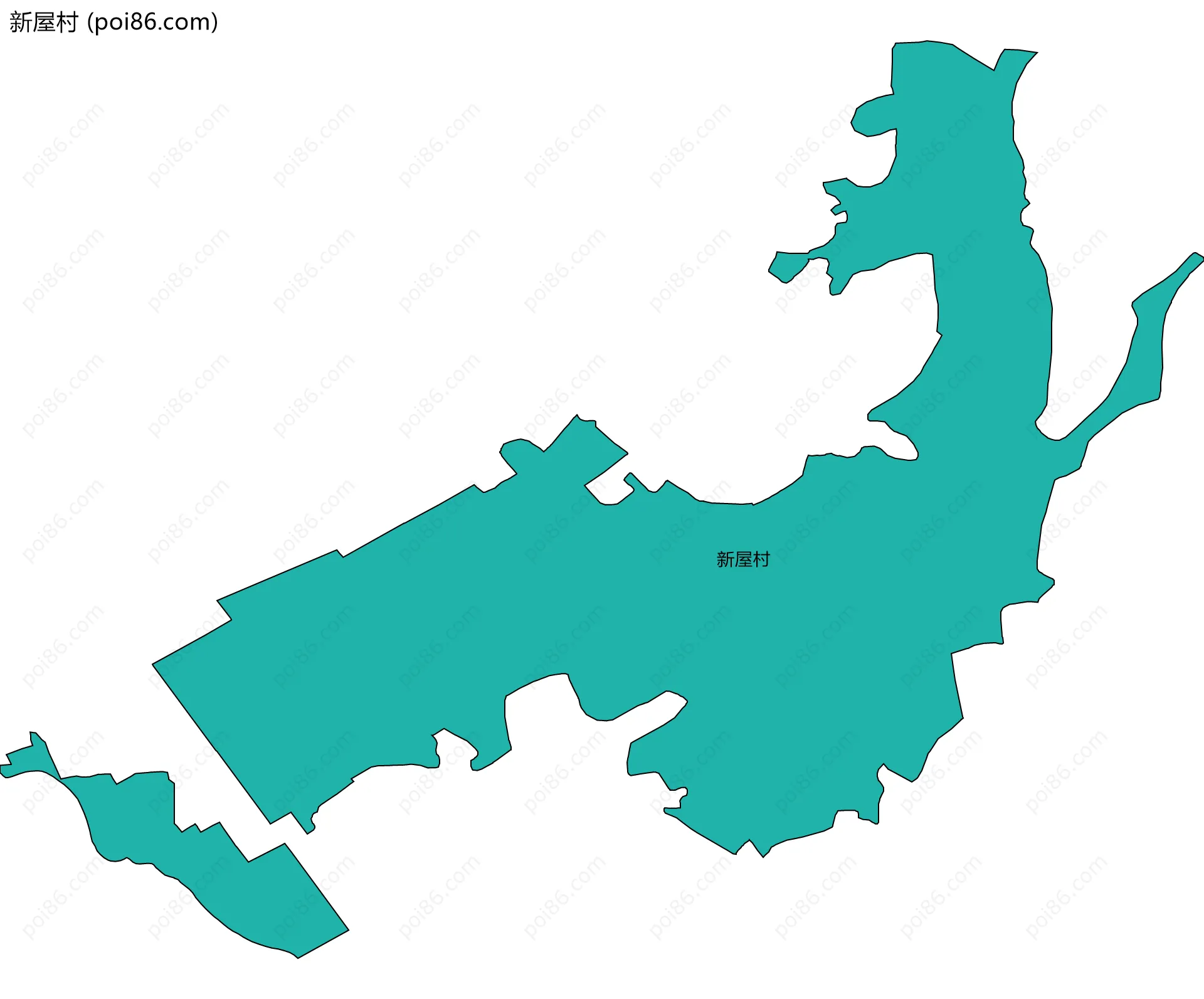 新屋村边界地图