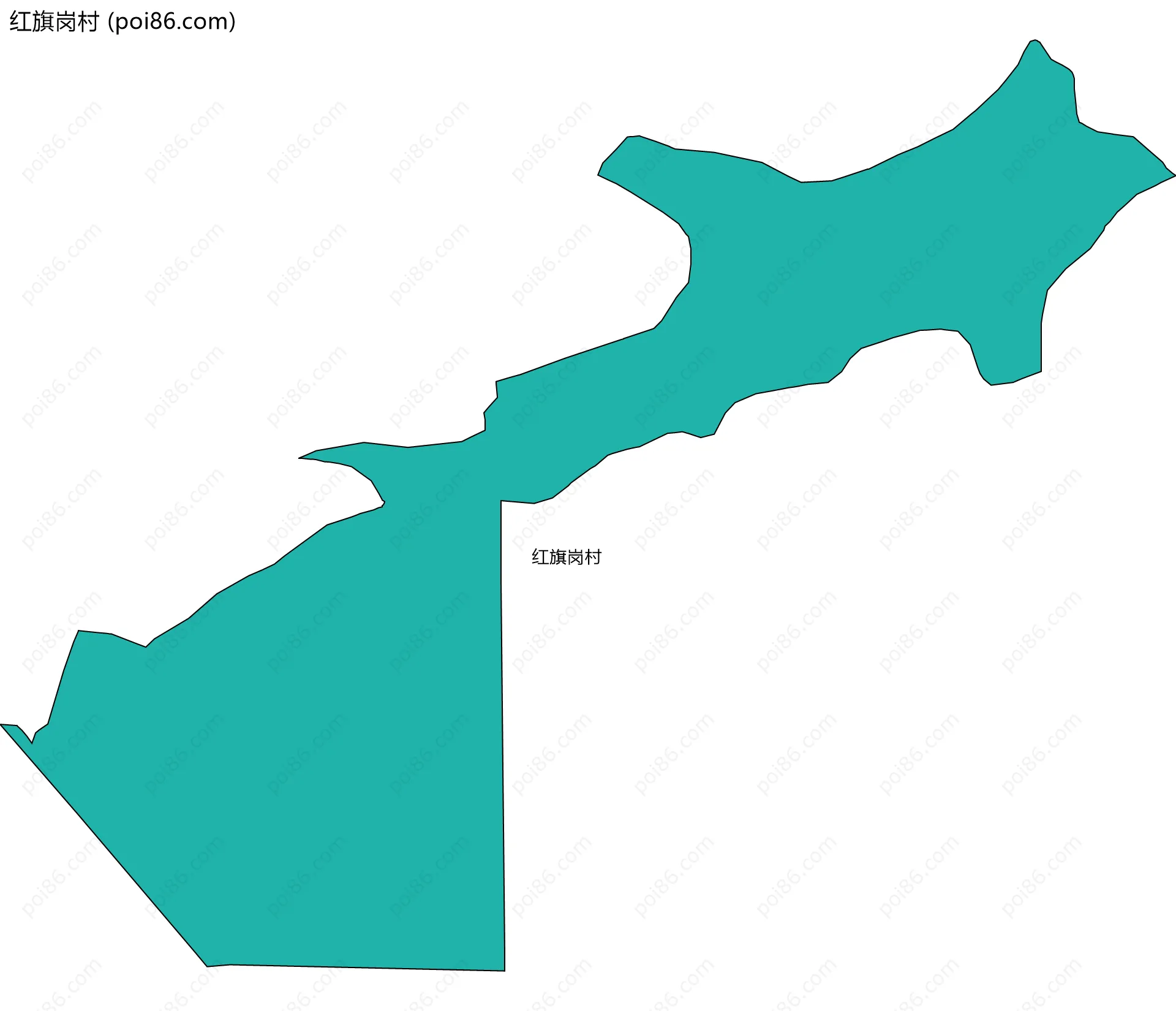 红旗岗村边界地图
