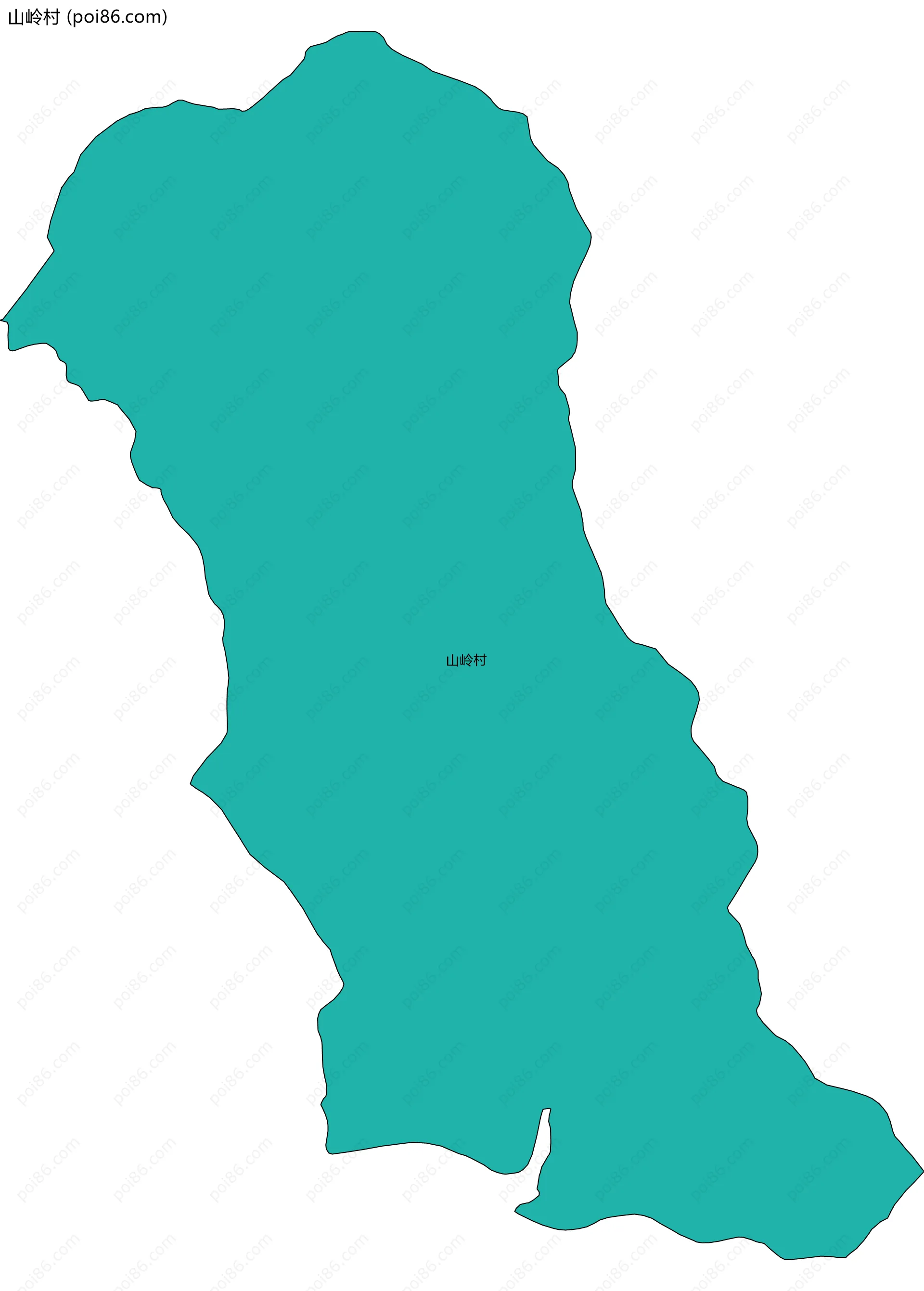 山岭村边界地图