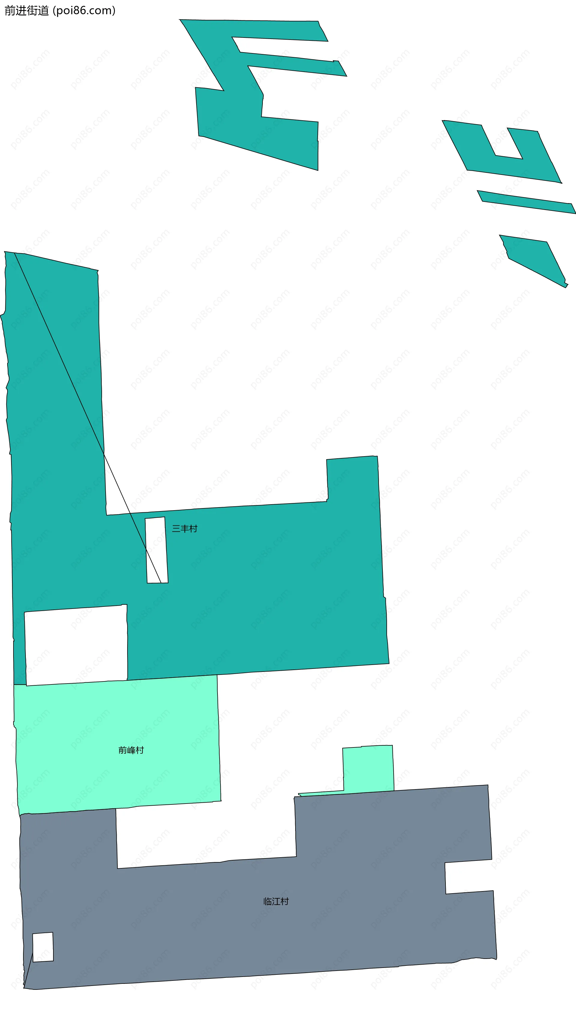 前进街道边界地图(五级行政区划)