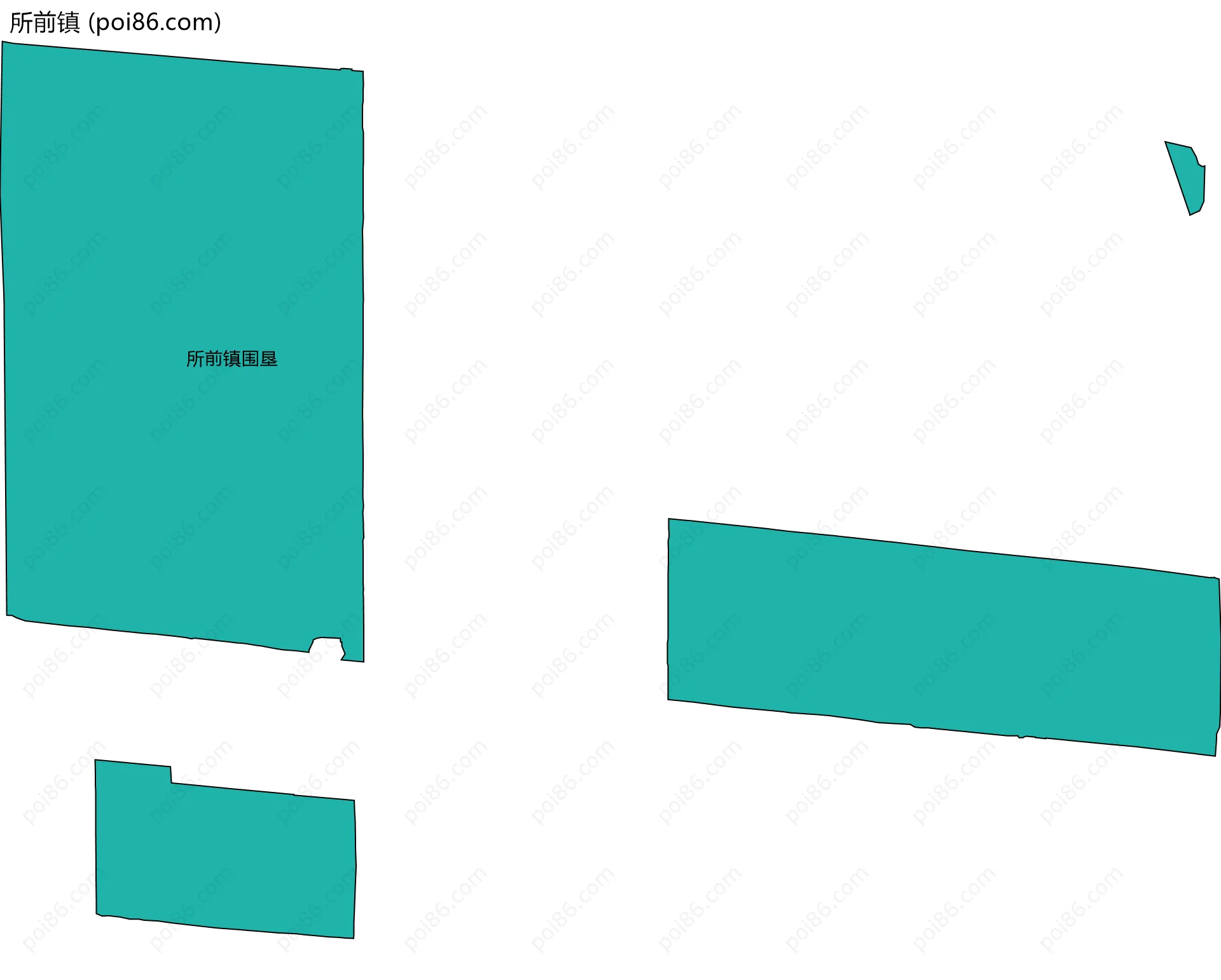 所前镇边界地图(五级行政区划)