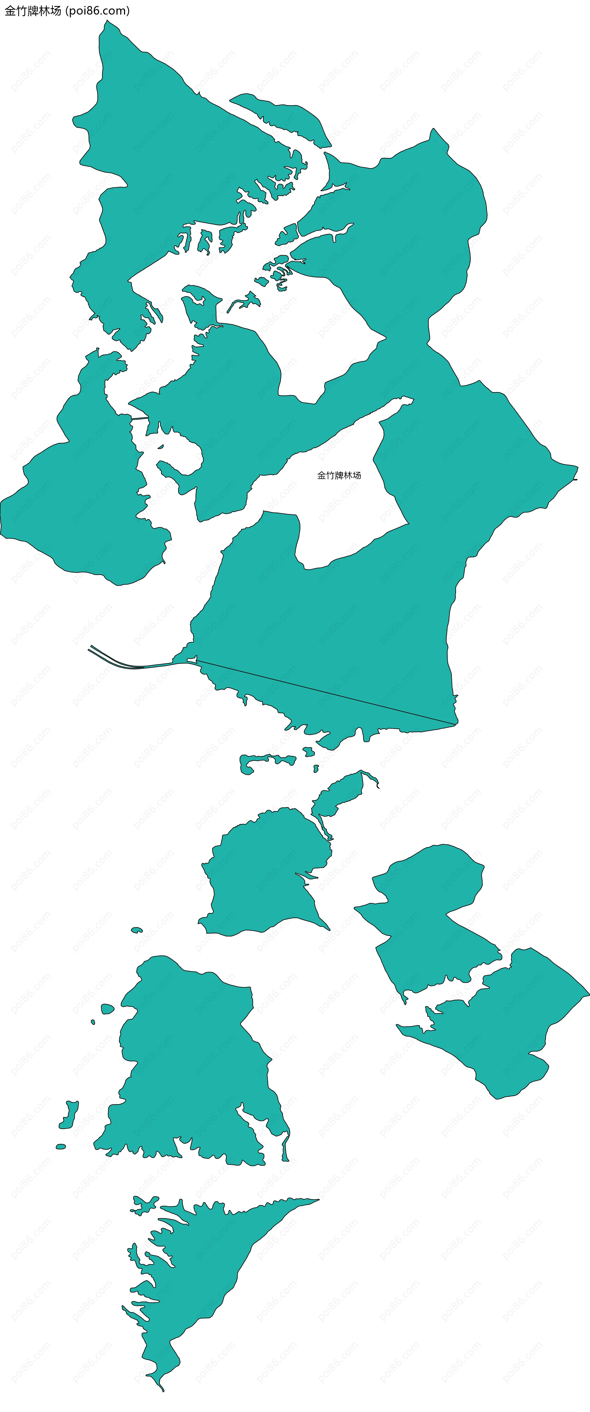 金竹牌林场边界地图(五级行政区划)