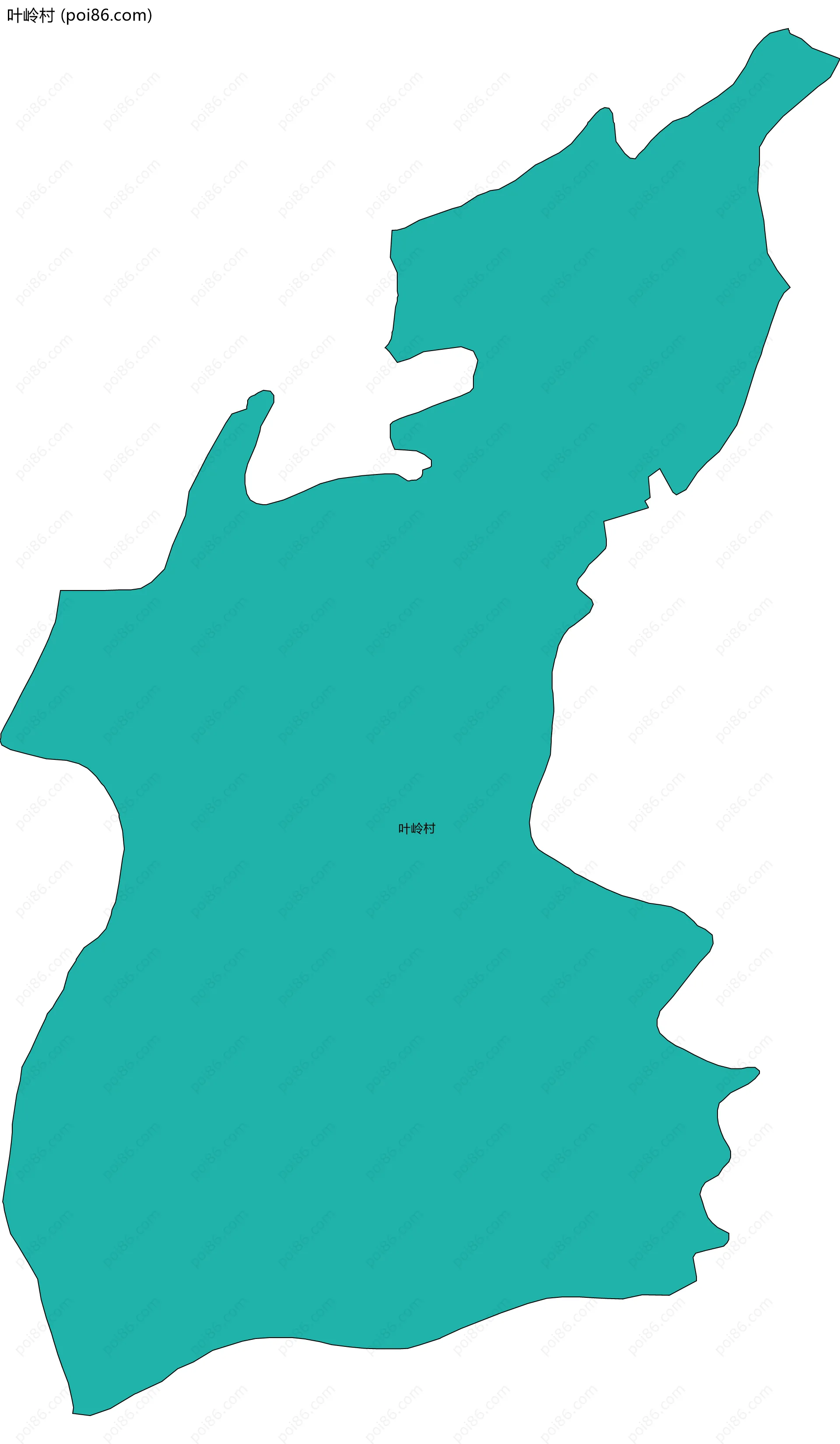 叶岭村边界地图