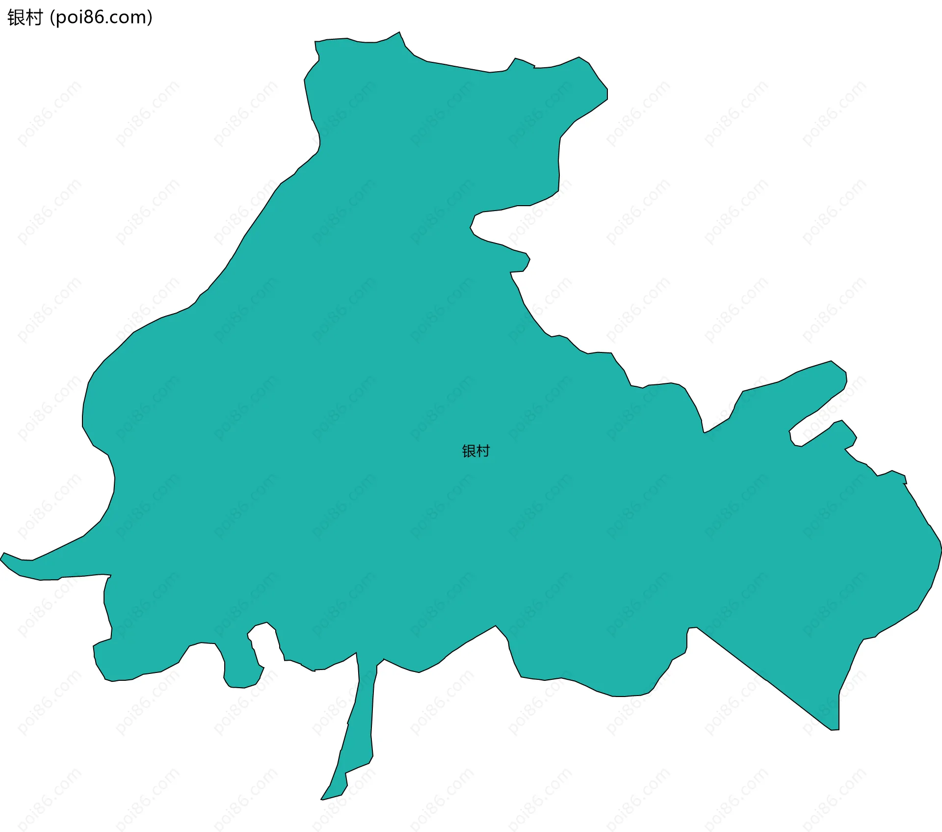 银村边界地图