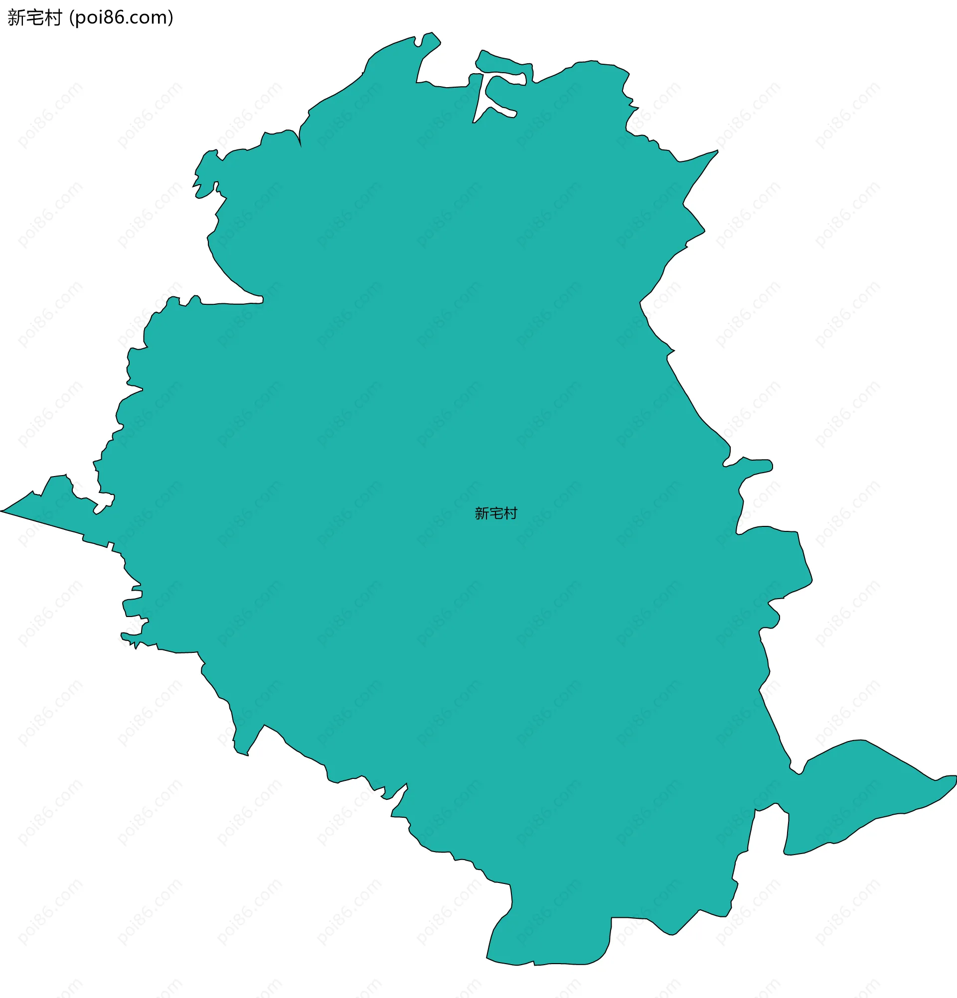 新宅村边界地图