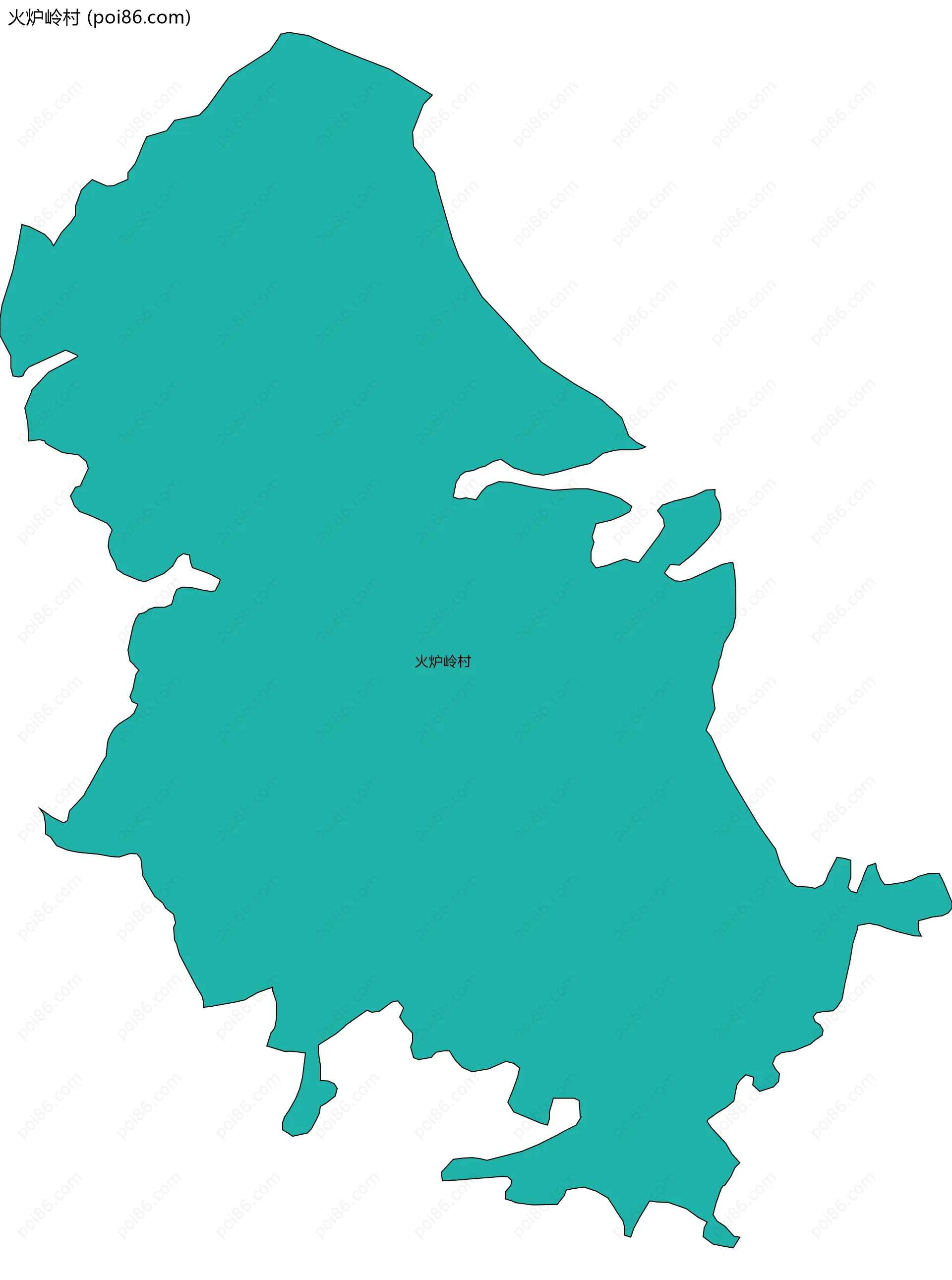 火炉岭村边界地图