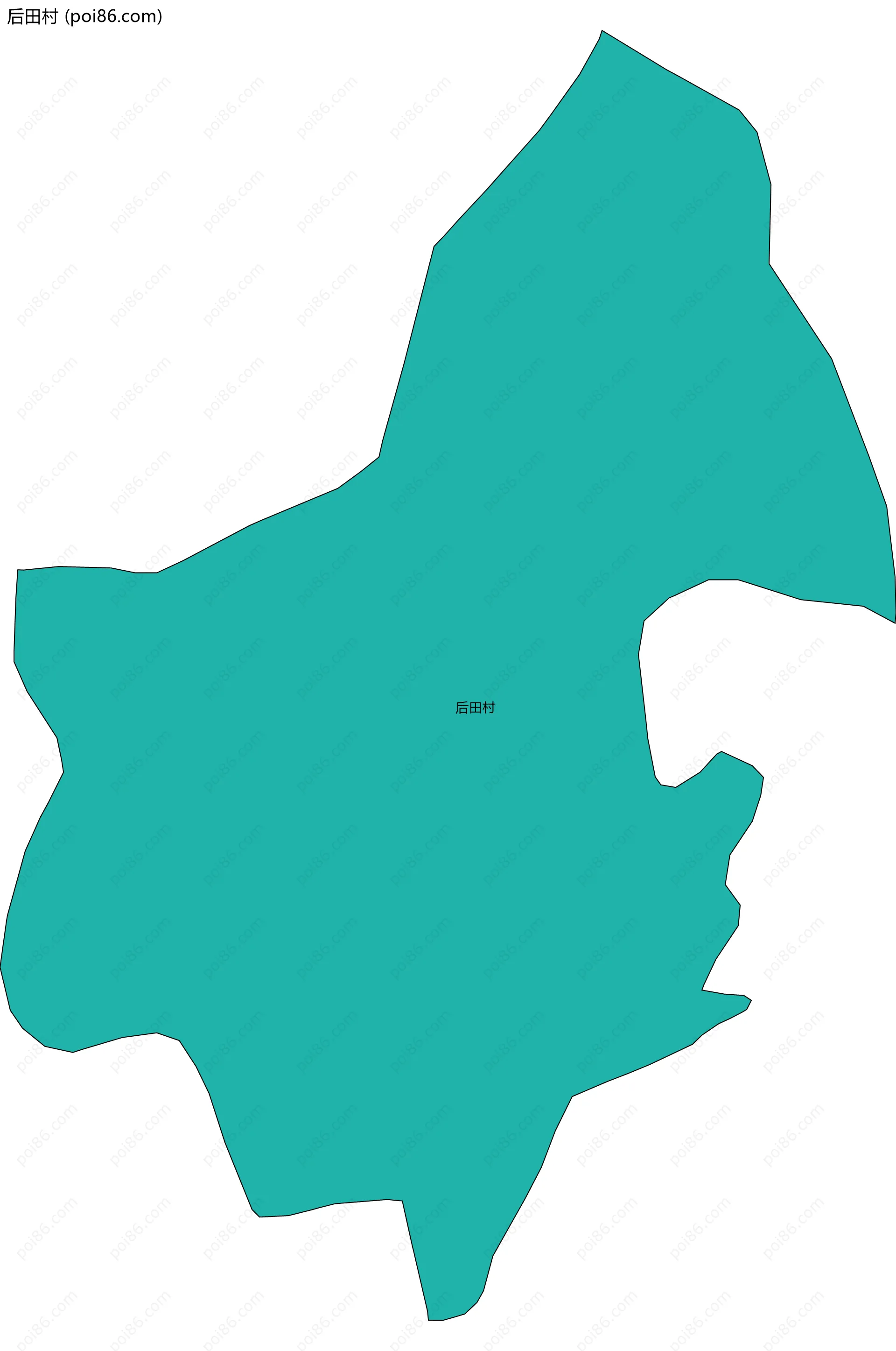 后田村边界地图