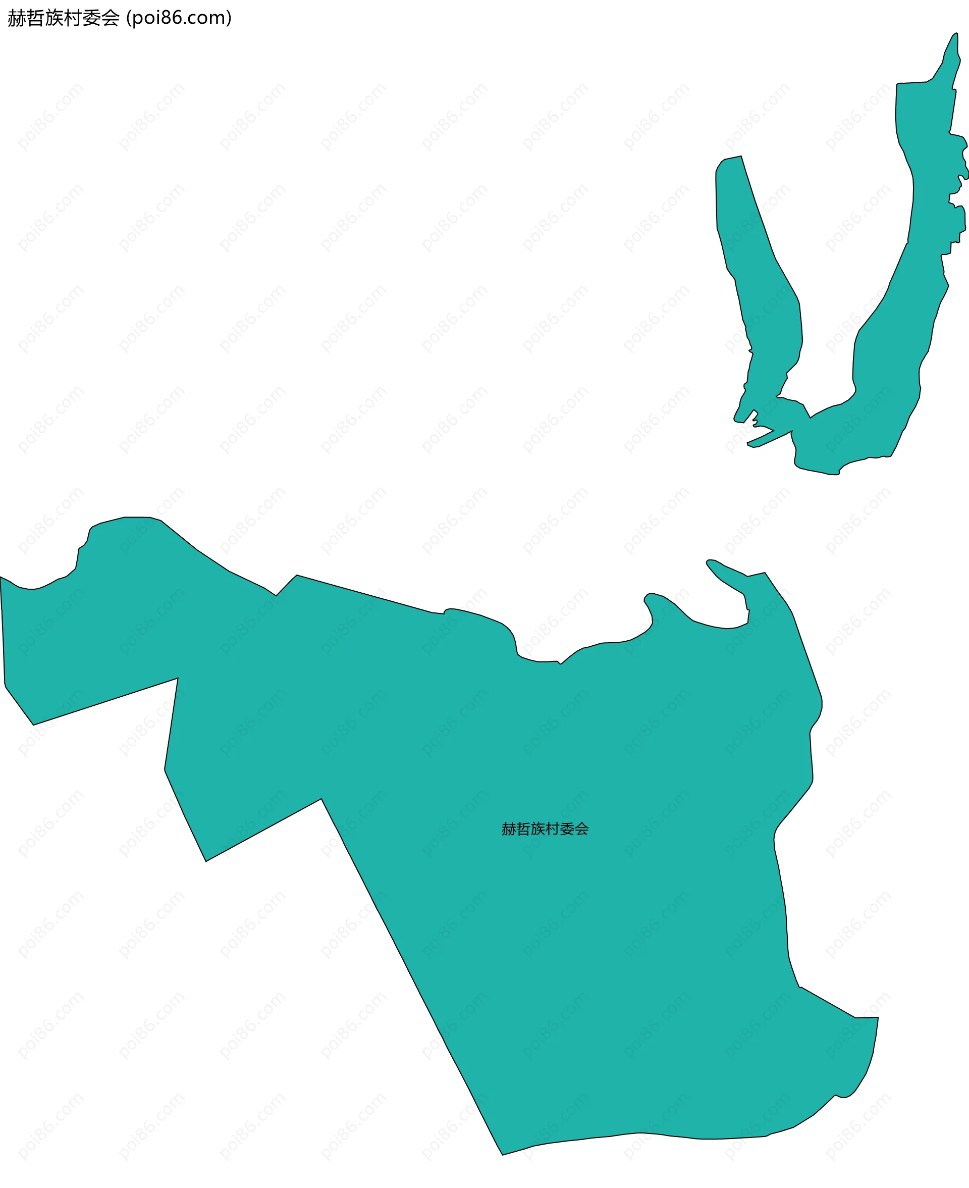 赫哲族村委会边界地图