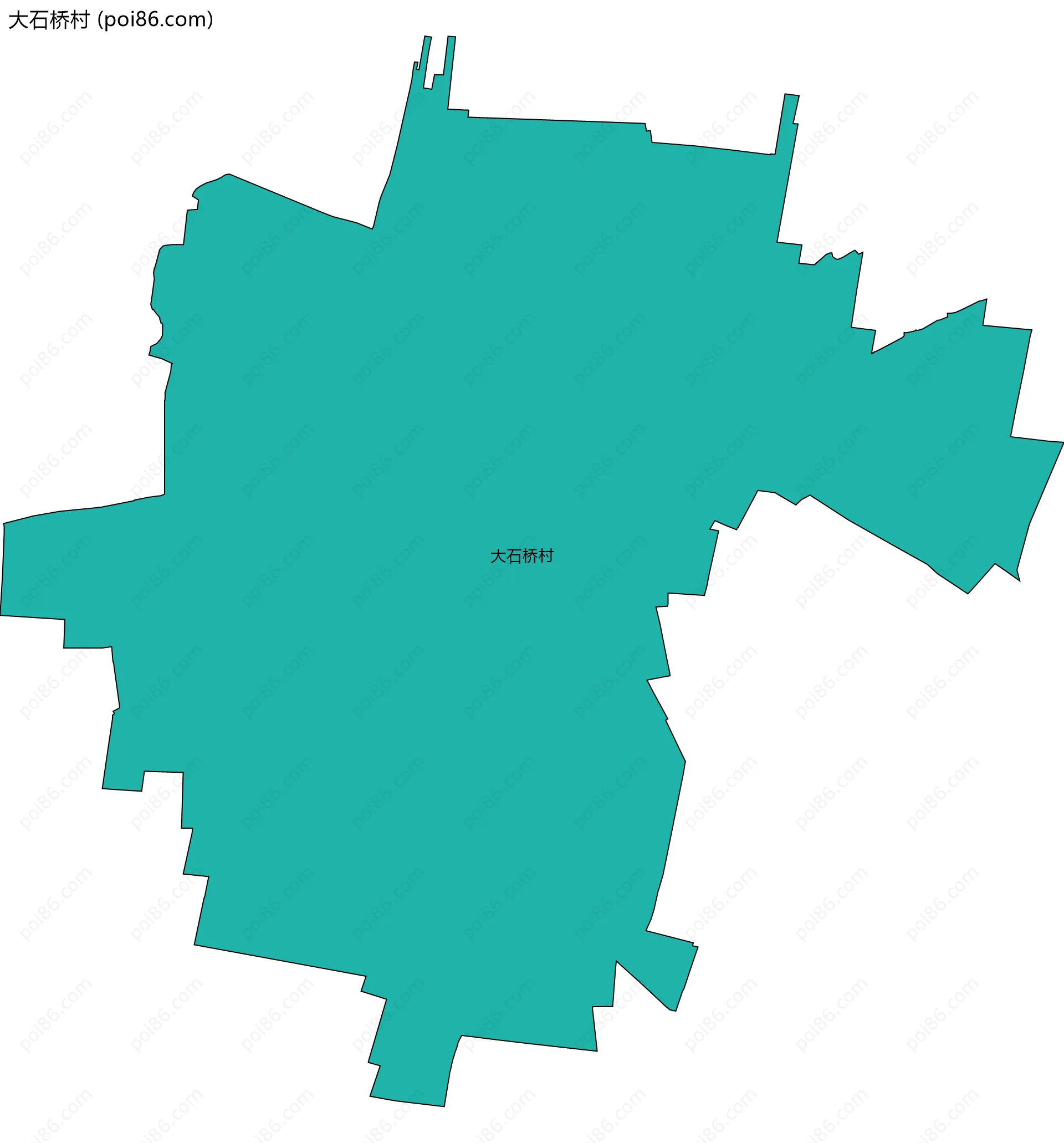 大石桥村边界地图