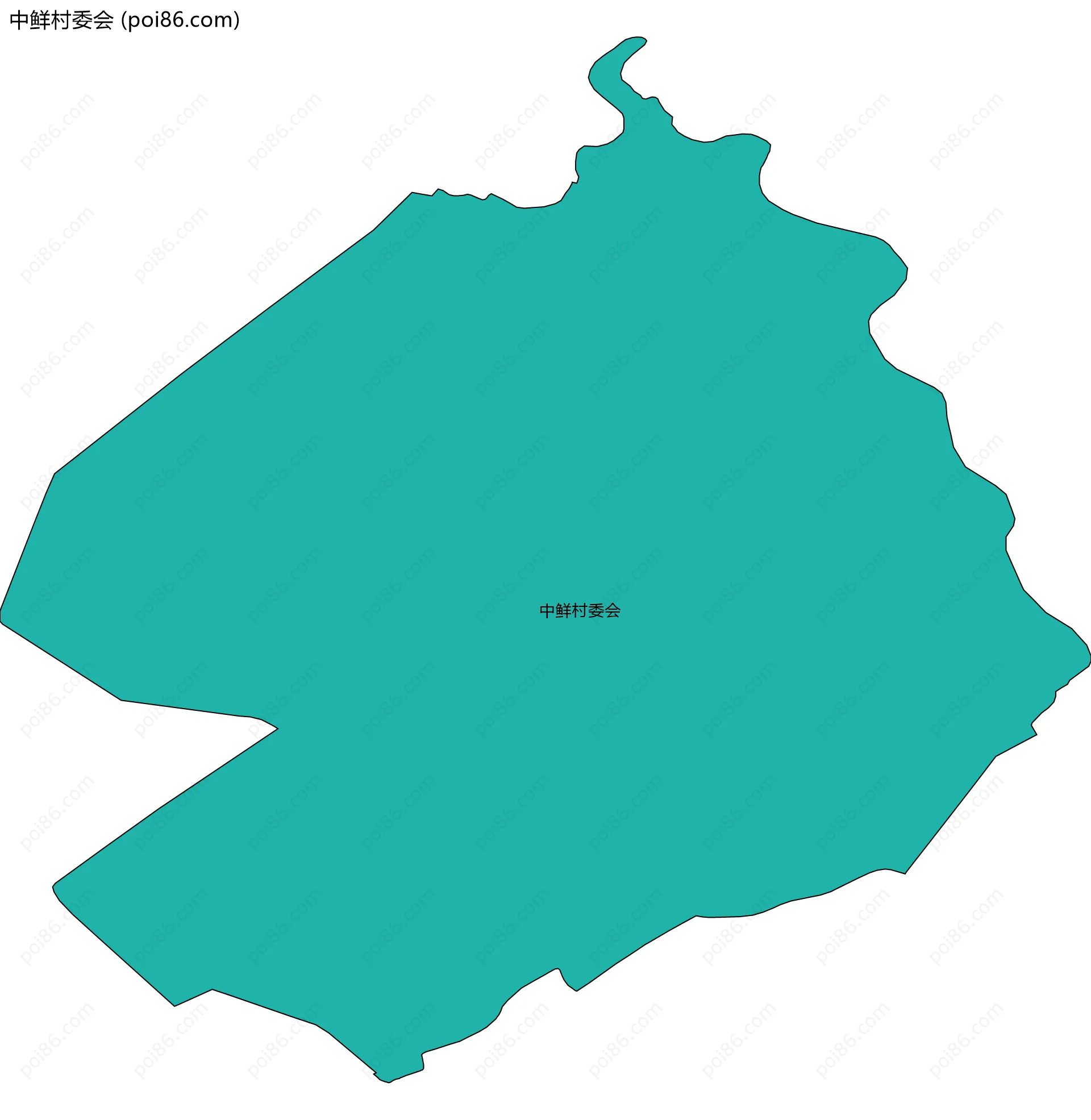 中鲜村委会边界地图