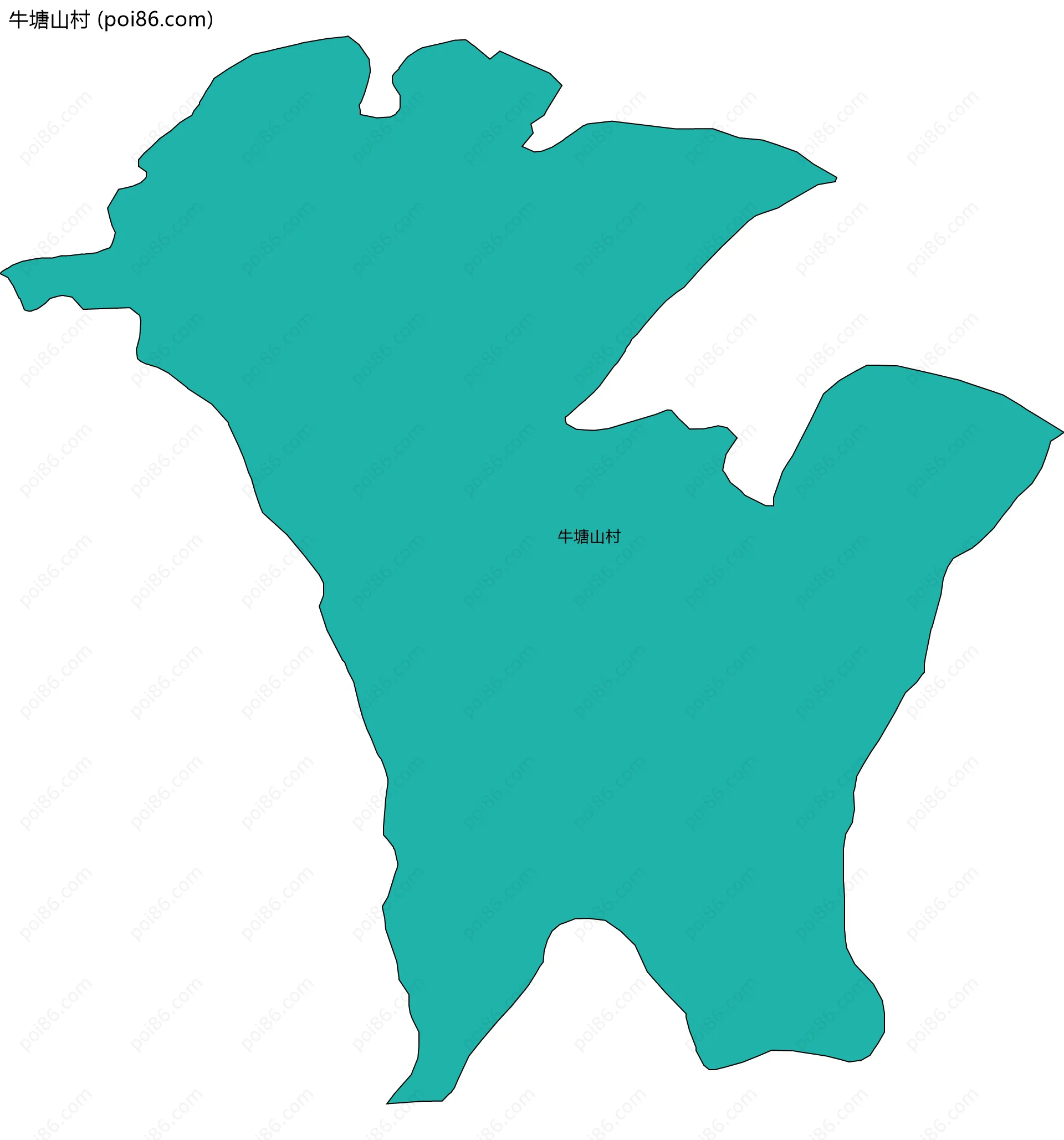 牛塘山村边界地图