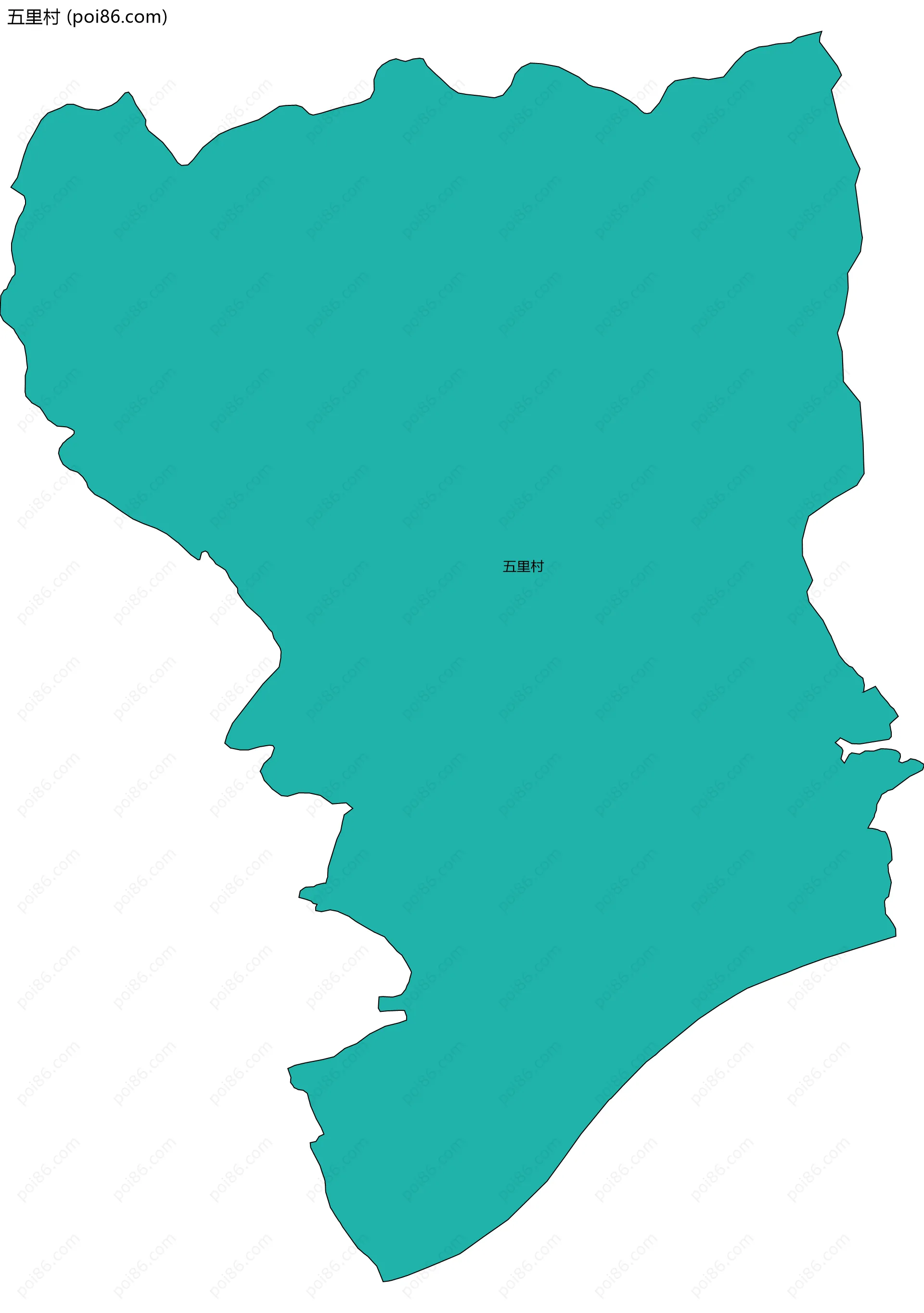 五里村边界地图