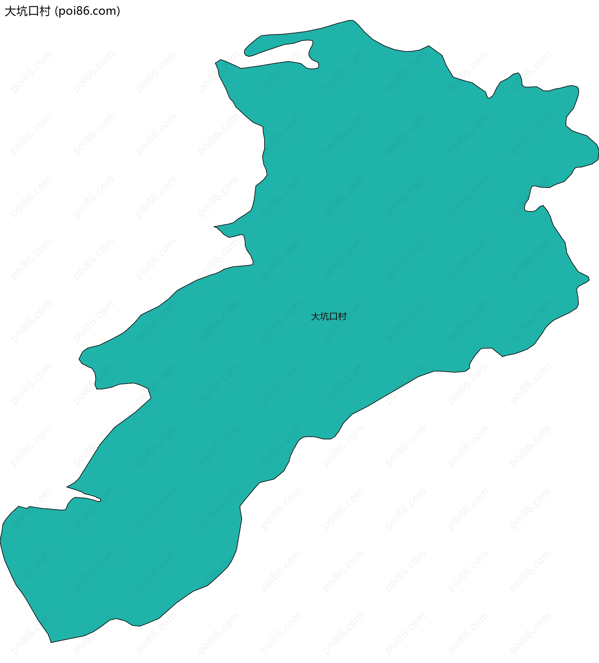 大坑口村边界地图