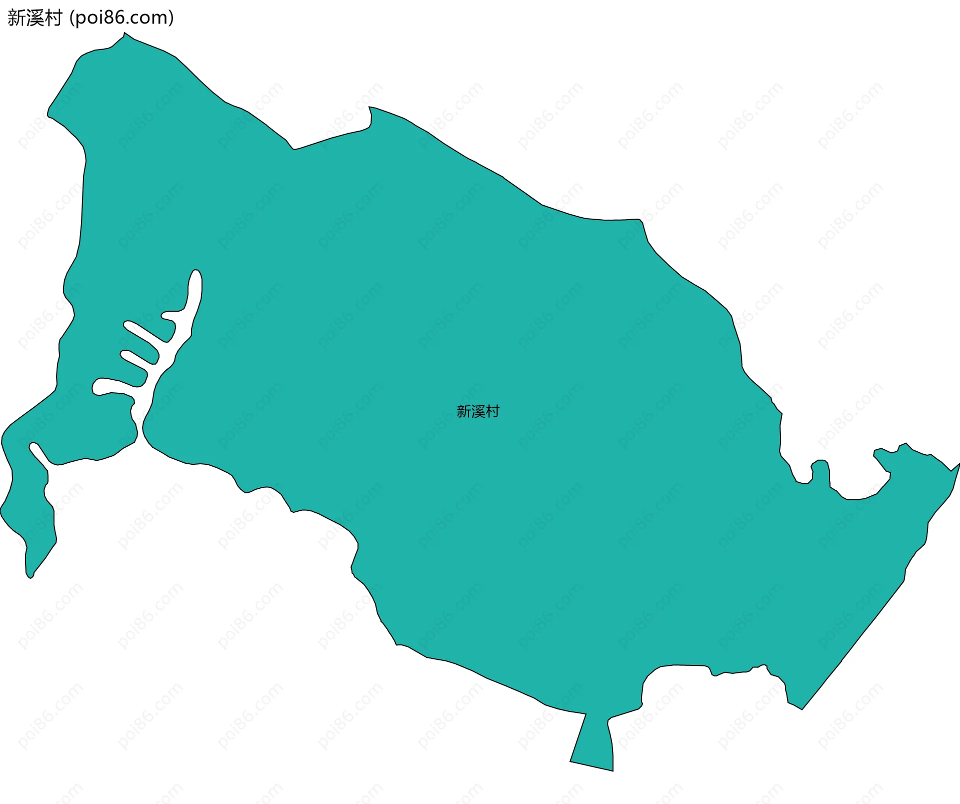 新溪村边界地图