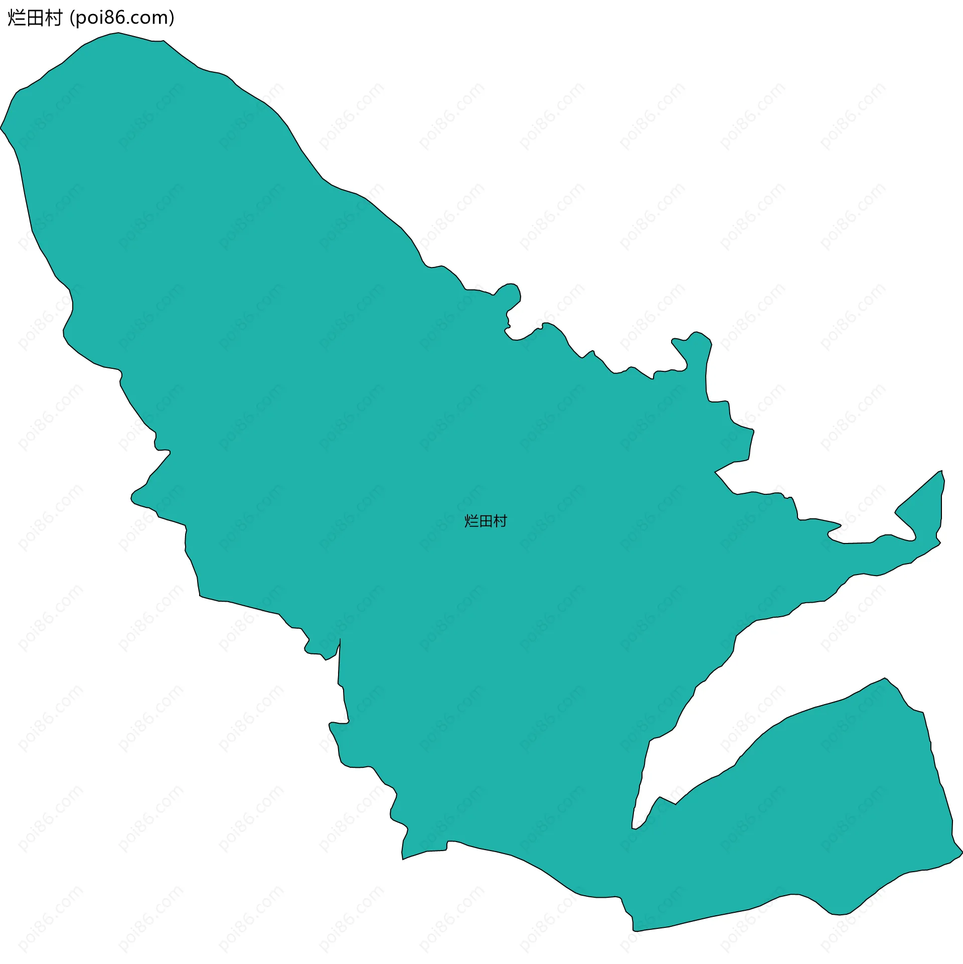 烂田村边界地图