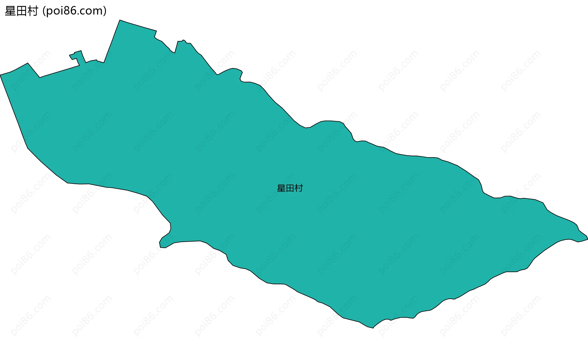 星田村边界地图