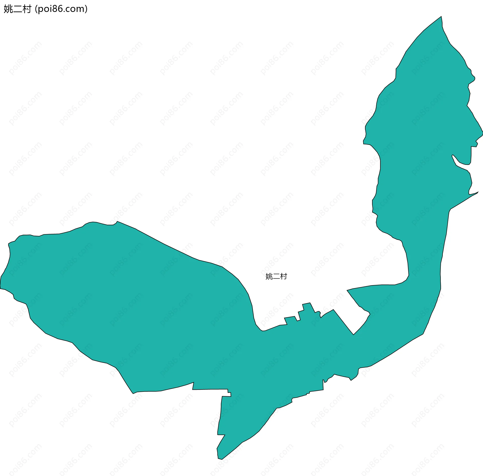 姚二村边界地图