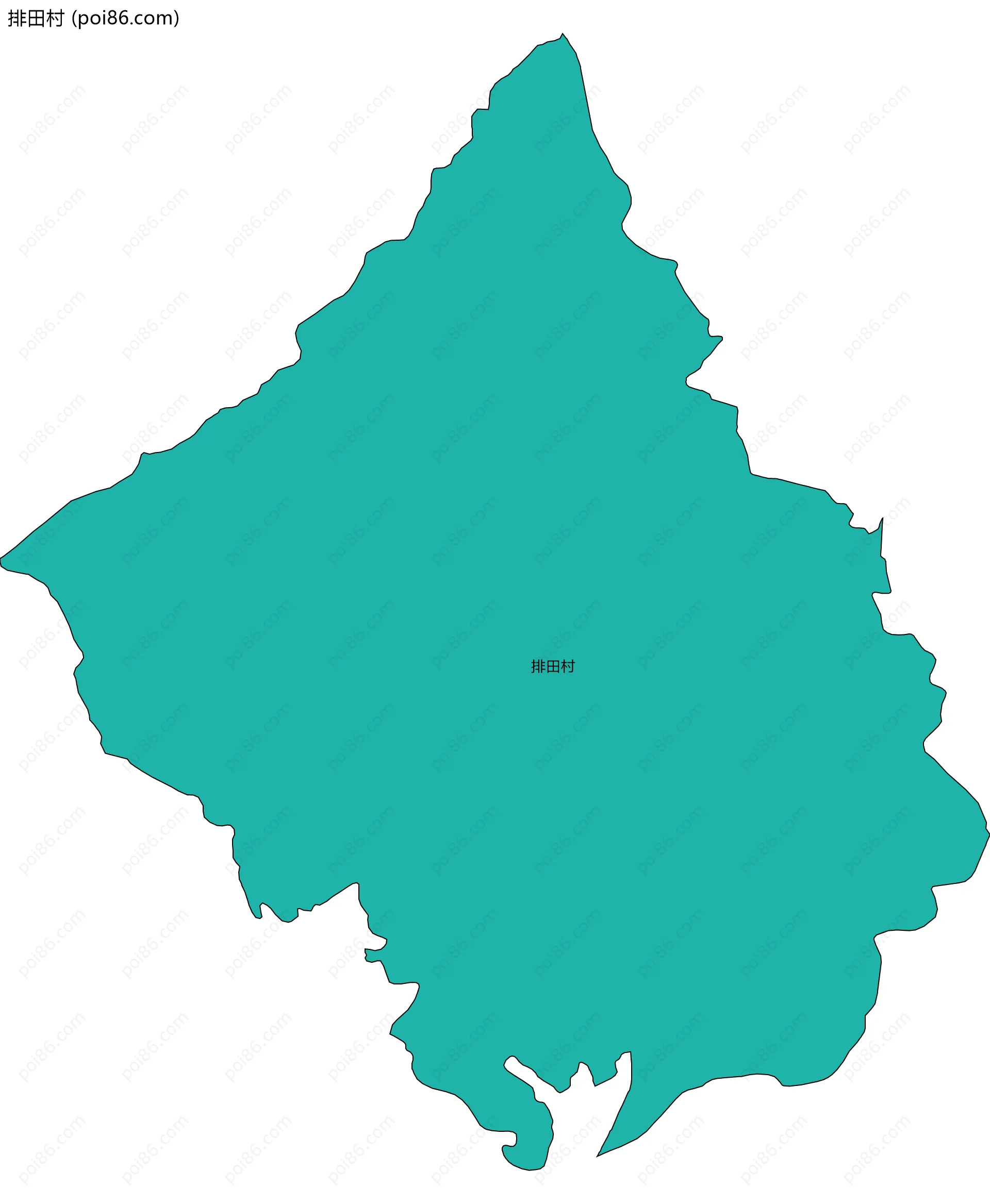 排田村边界地图