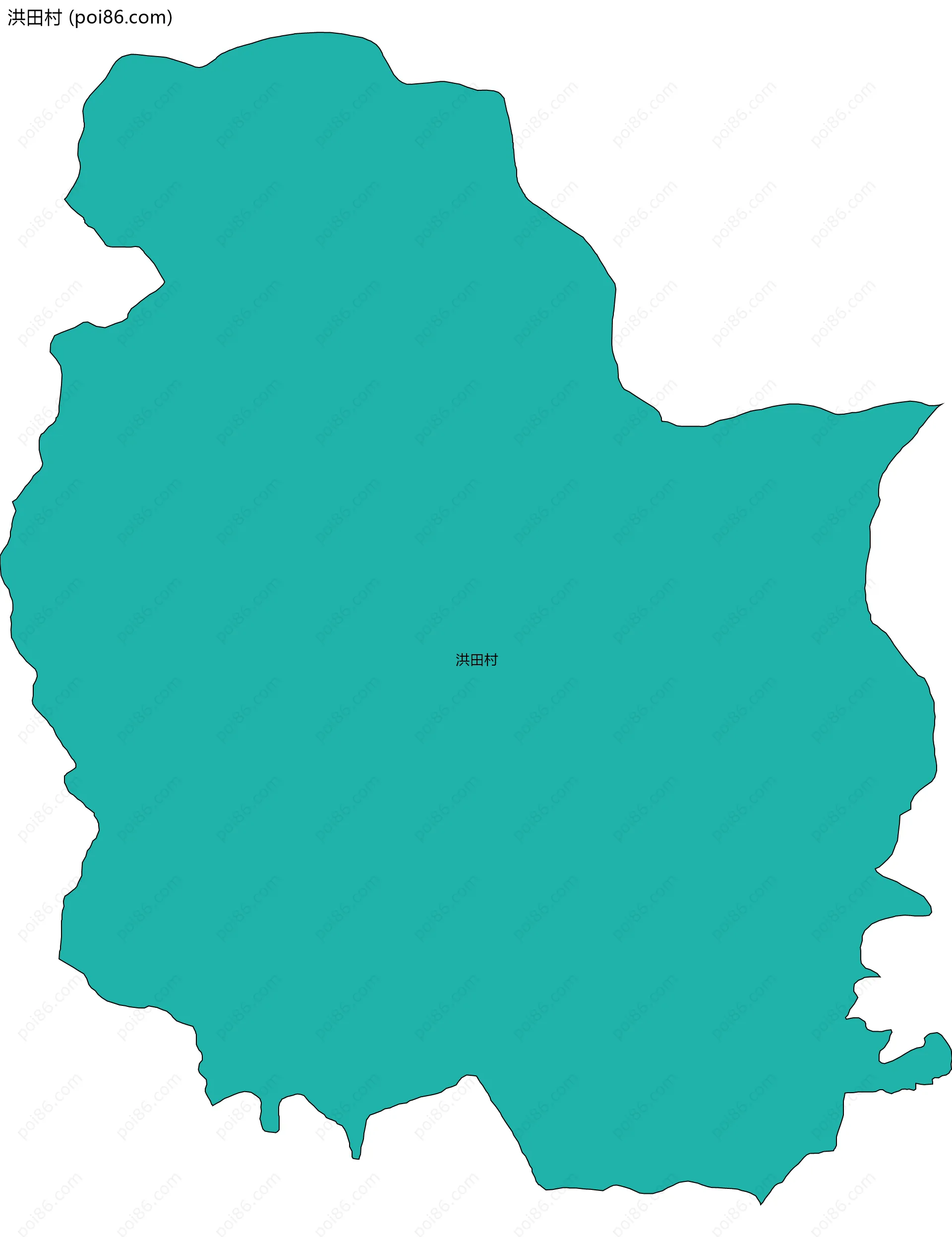 洪田村边界地图