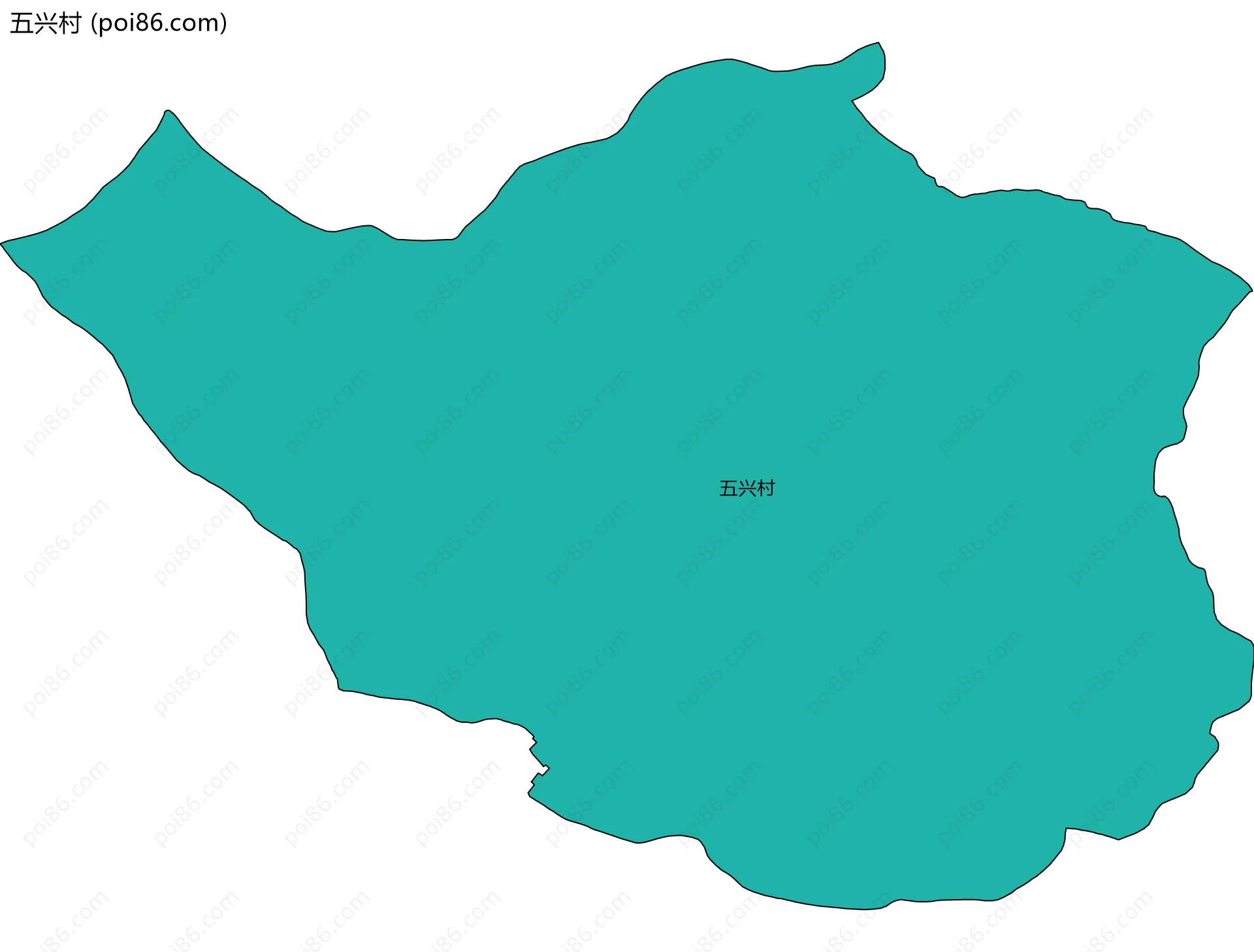 五兴村边界地图