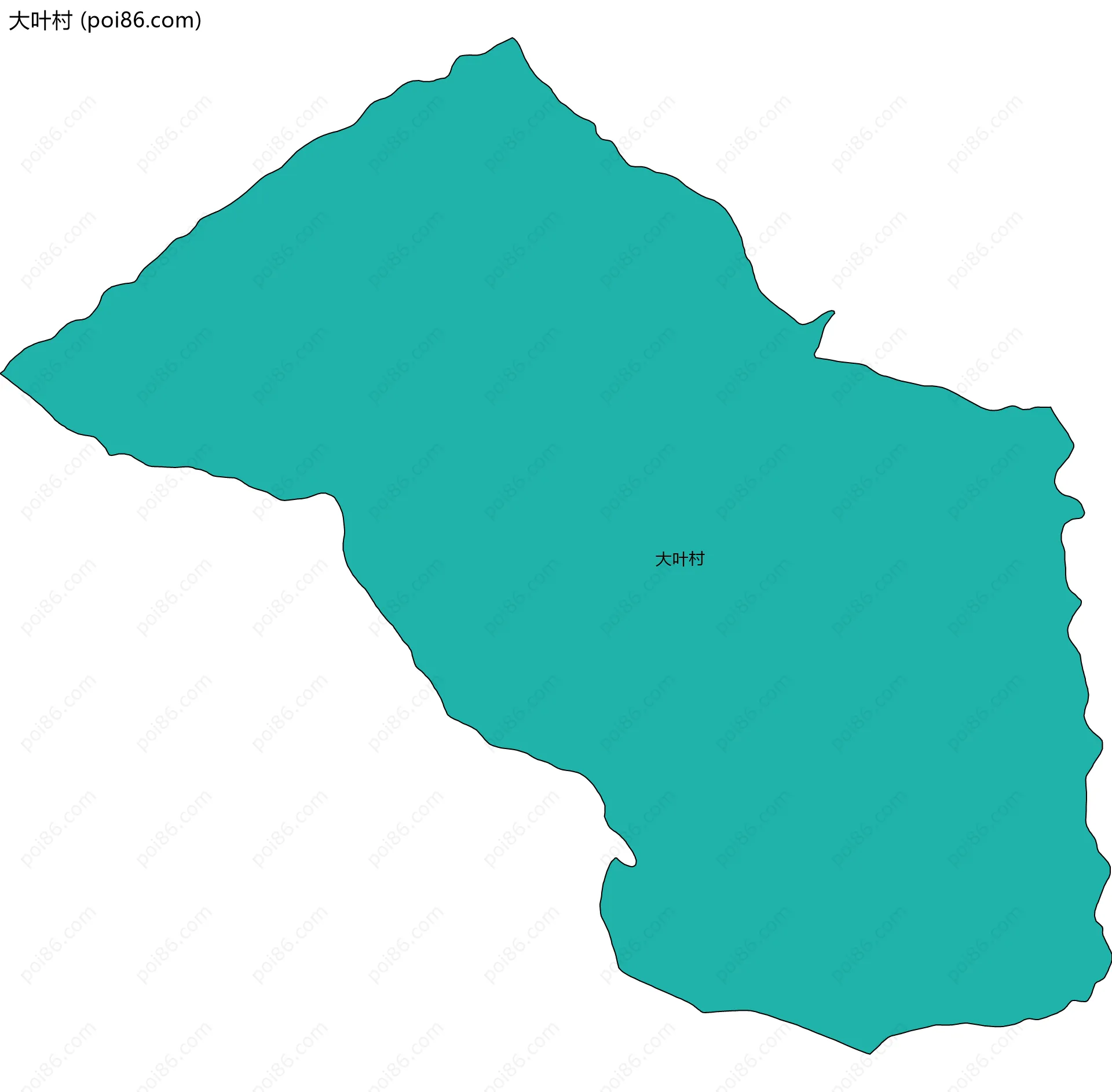 大叶村边界地图