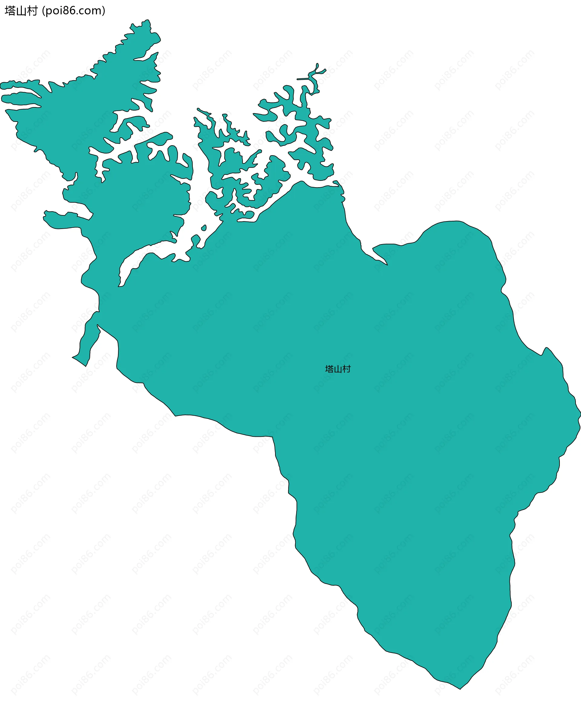 塔山村边界地图