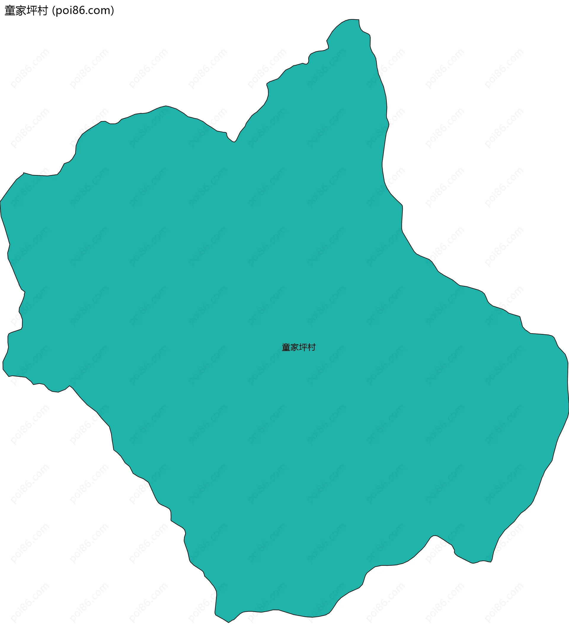 童家坪村边界地图