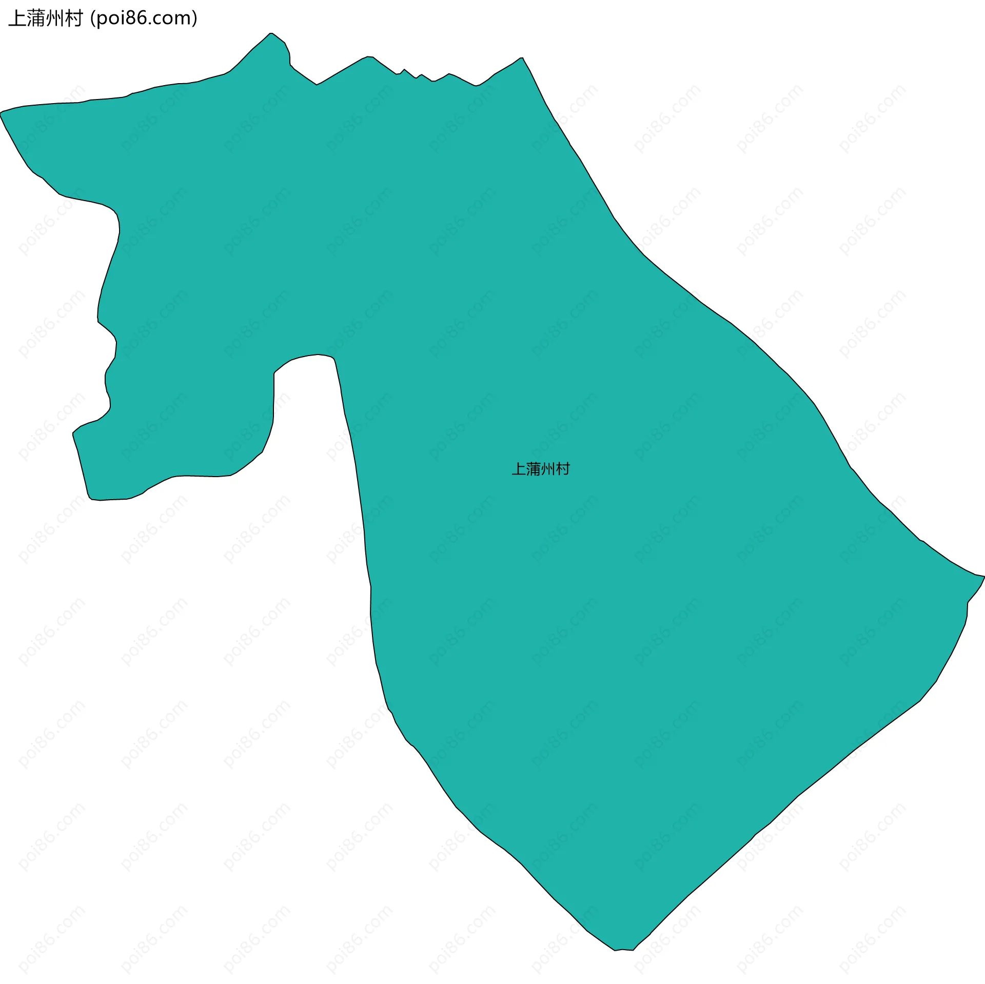 上蒲州村边界地图