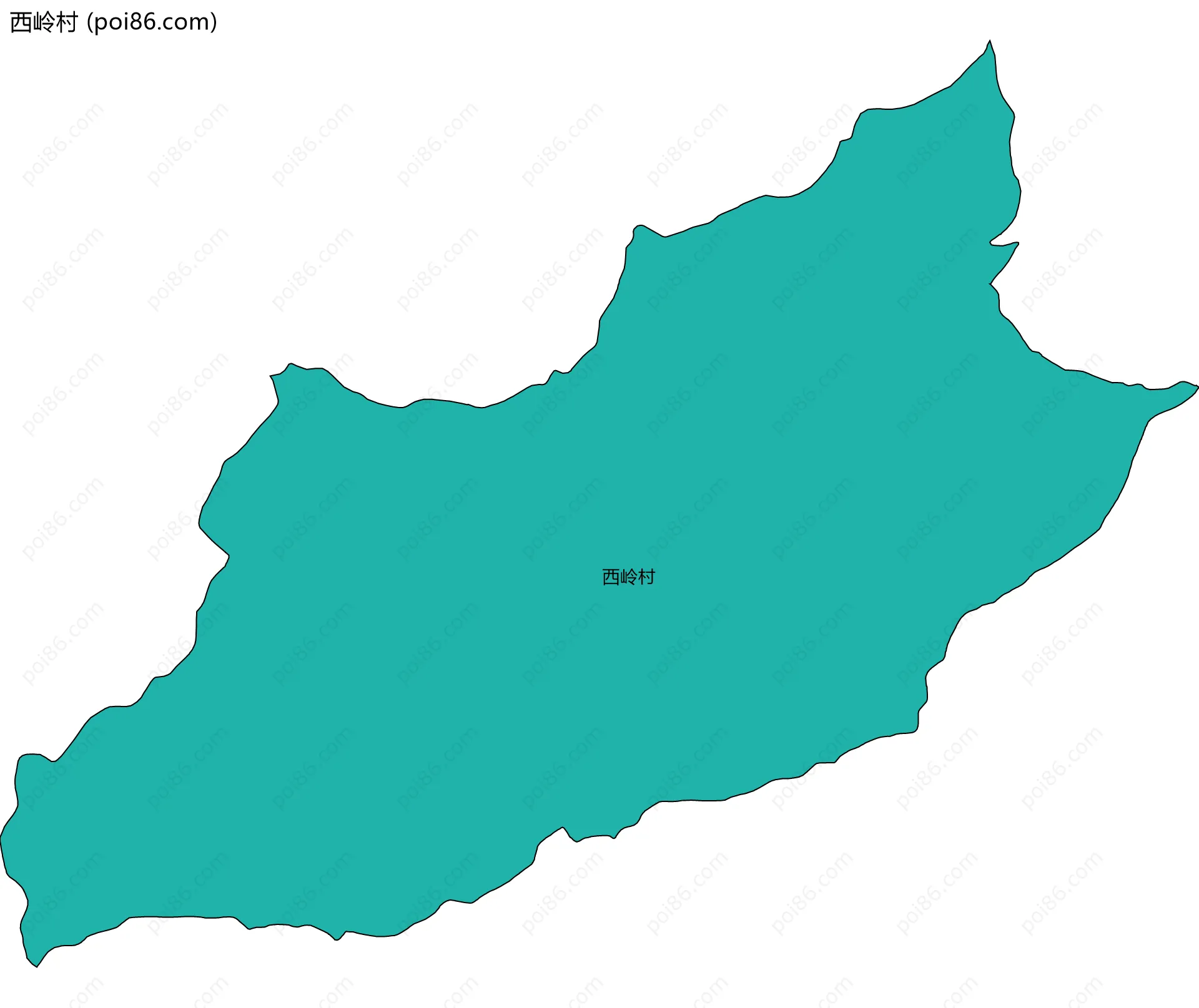 西岭村边界地图