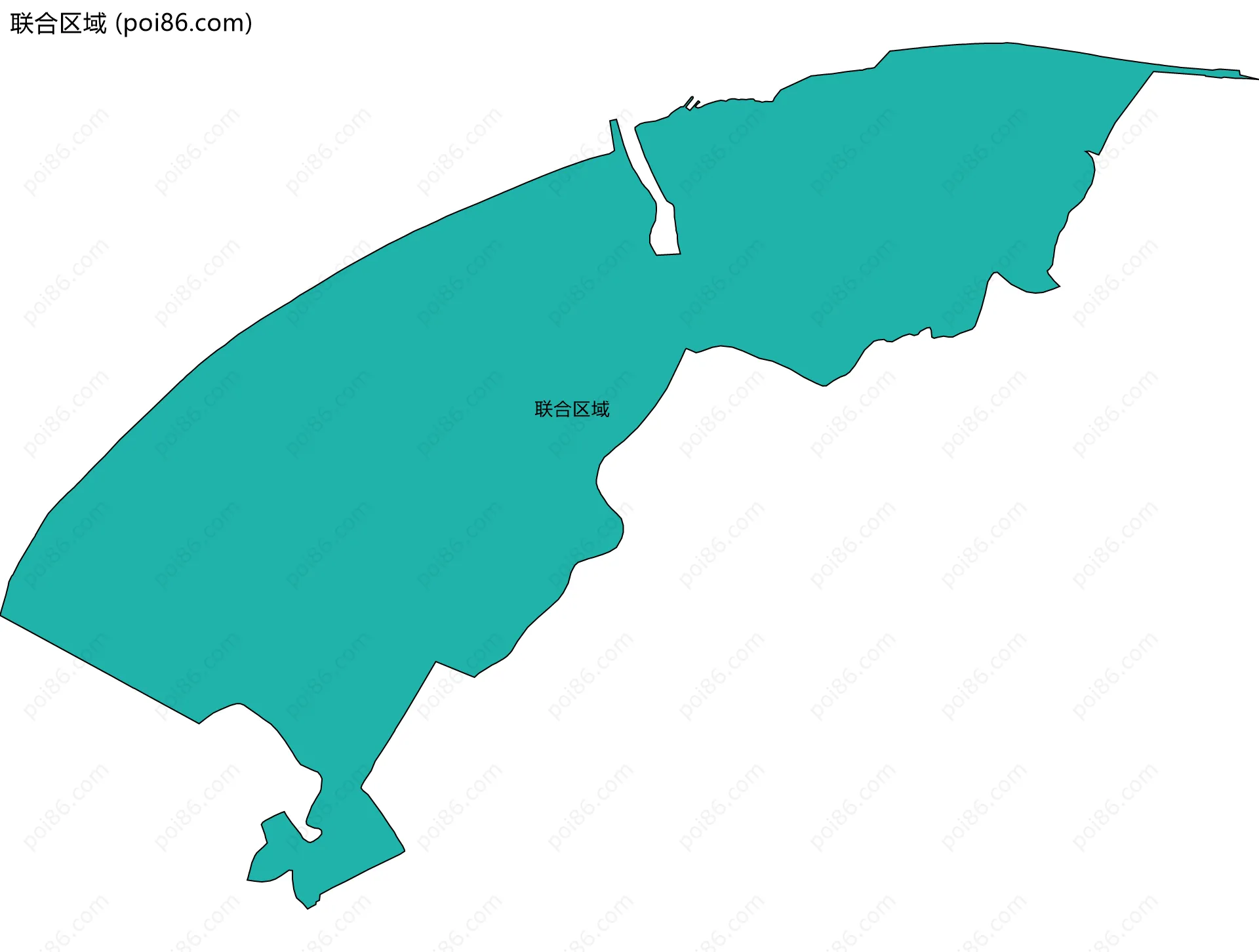 联合区域边界地图