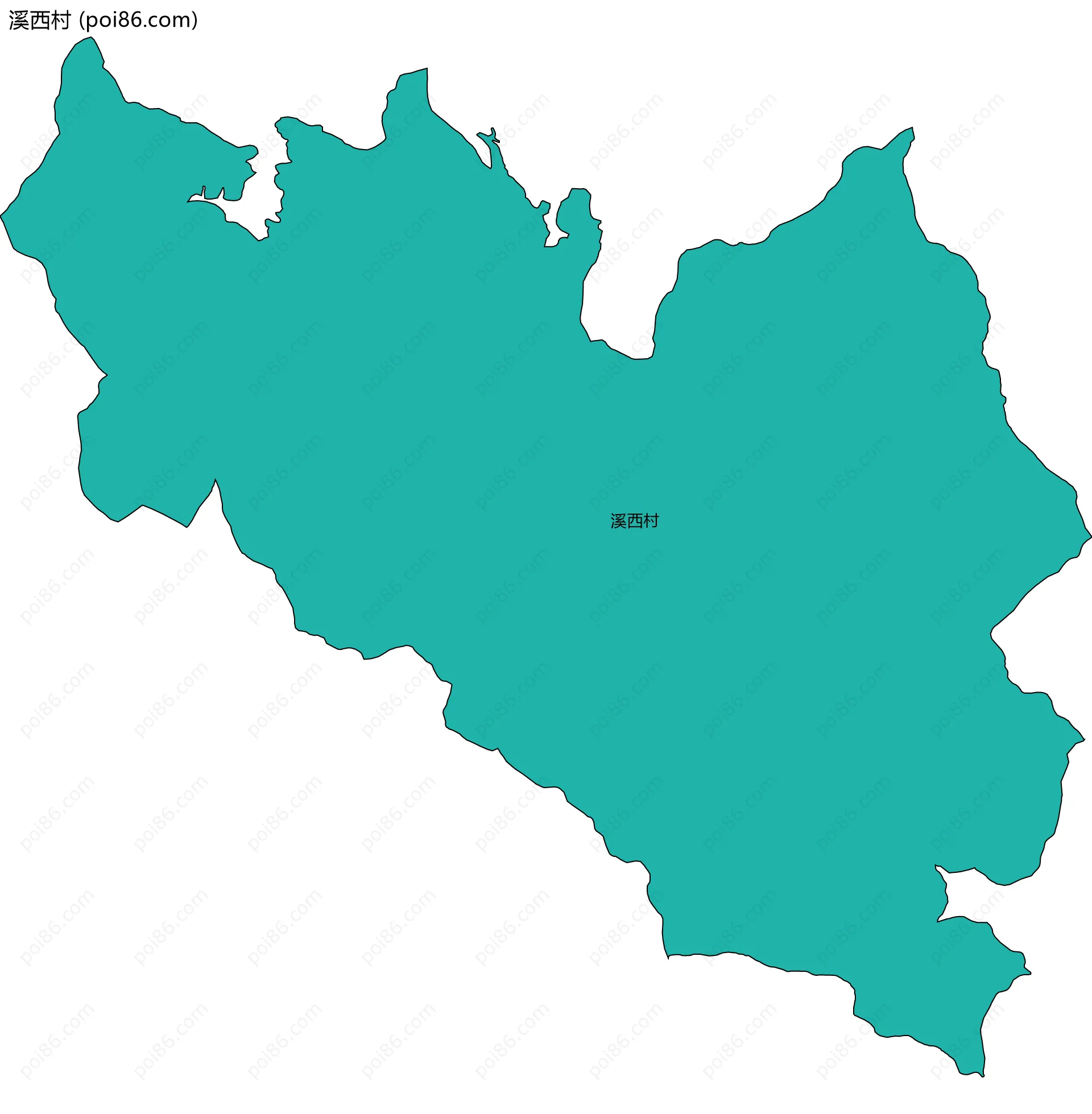 溪西村边界地图