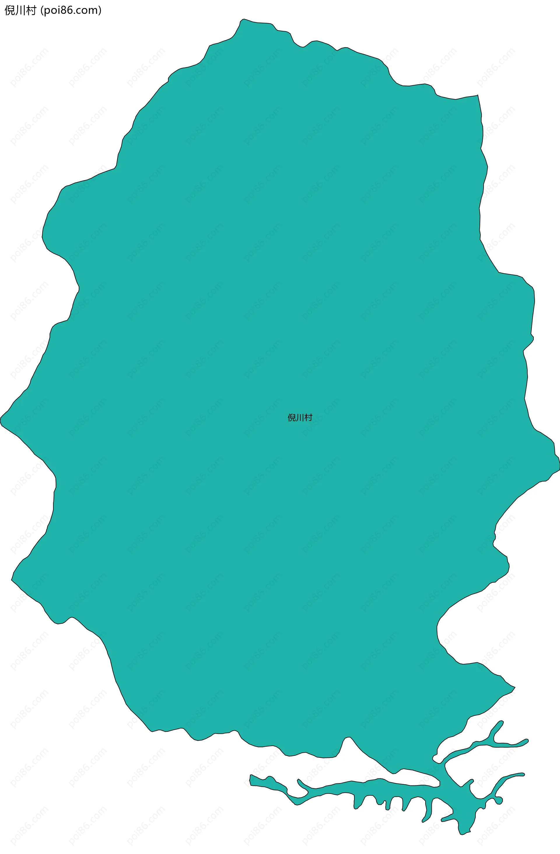 倪川村边界地图