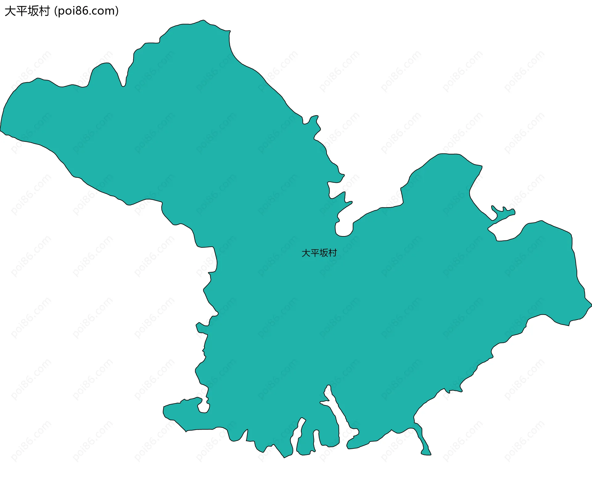 大平坂村边界地图